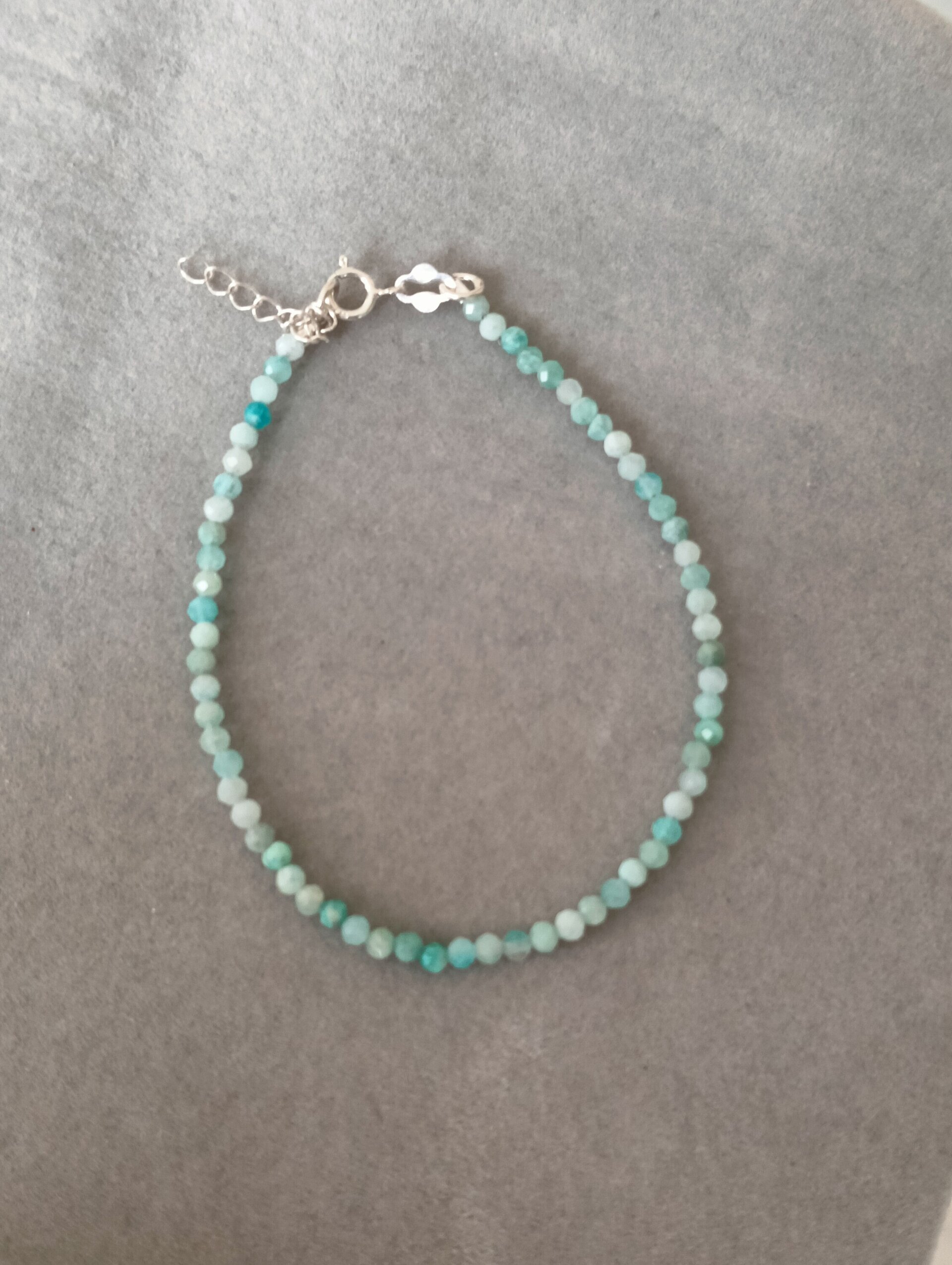 Pulsera piedra amazonita plata de ley - 3