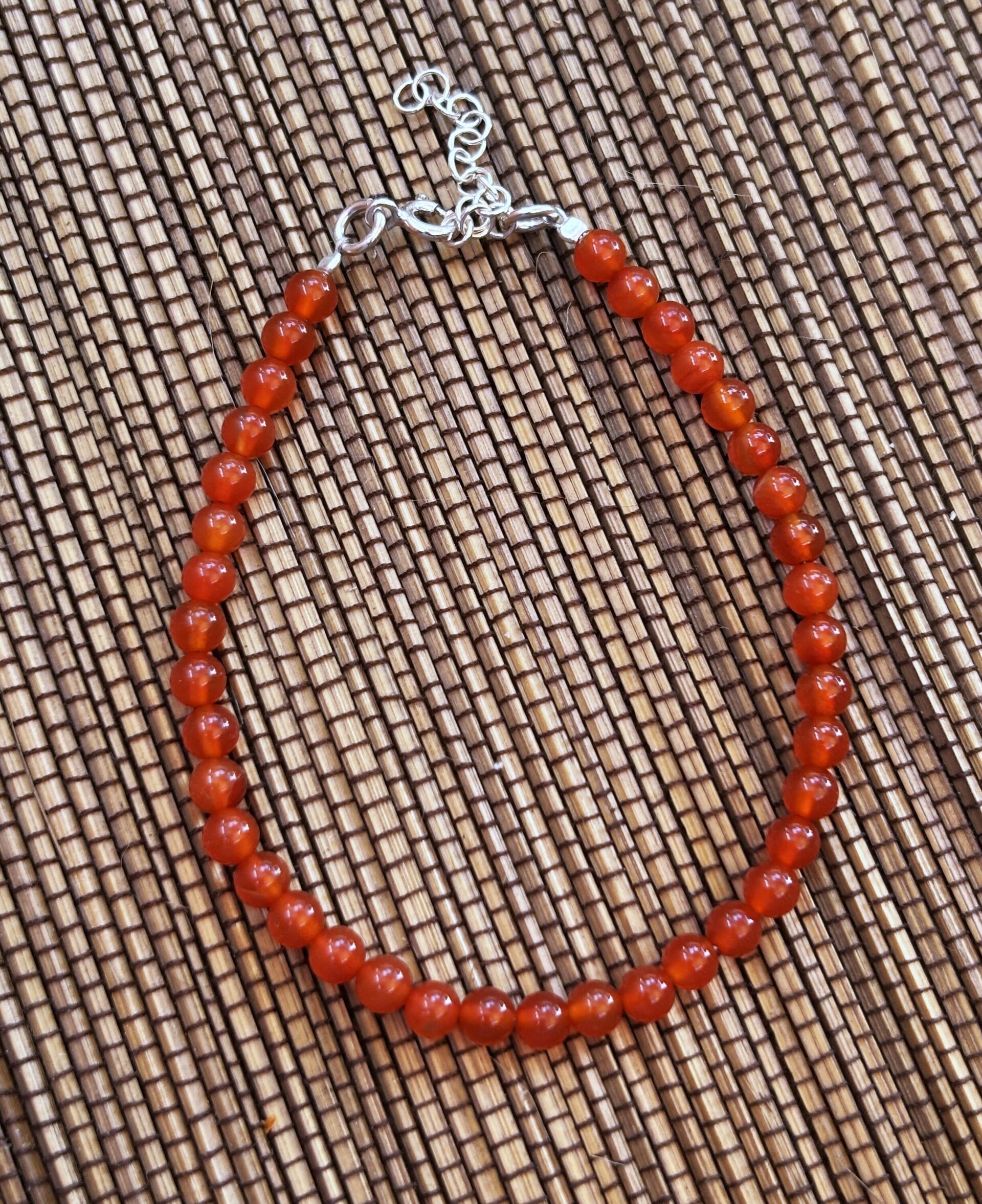 Pulsera ajustable piedra natural de cornalina - 4
