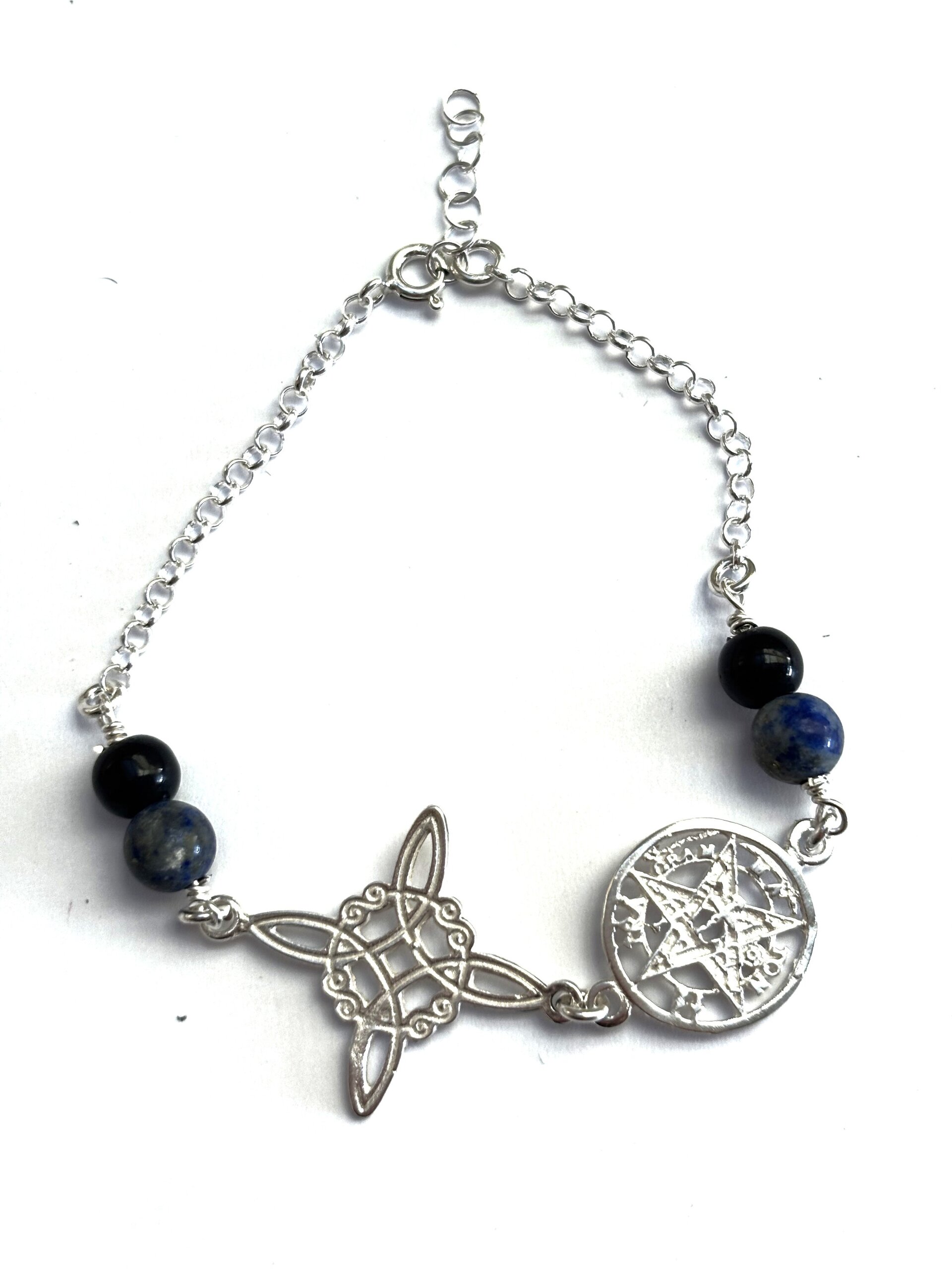 Pulsera amuleto doble protección  lapizlázuli y turmalina - 2