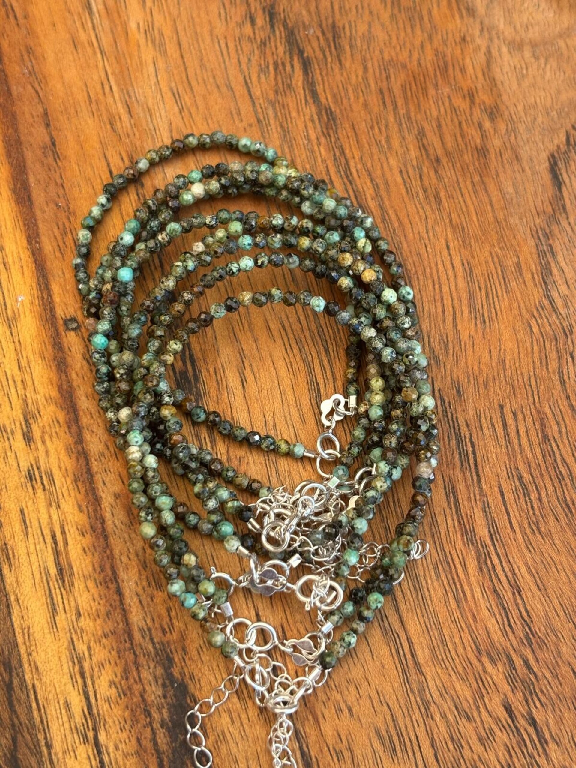 pulsera facetada turquesa africana - 6