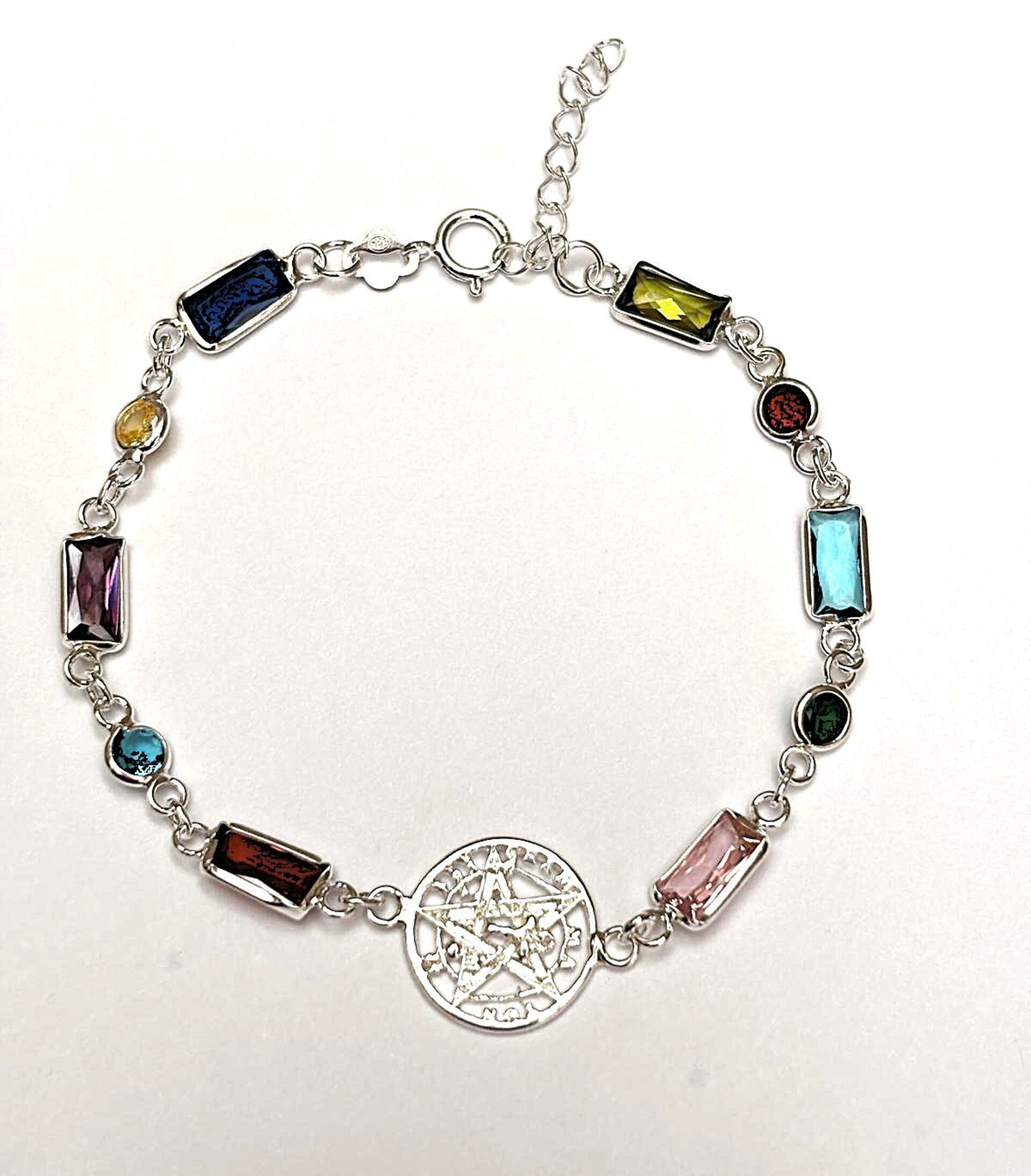 Pulsera amuleto tetragrámaton con cristales - 1