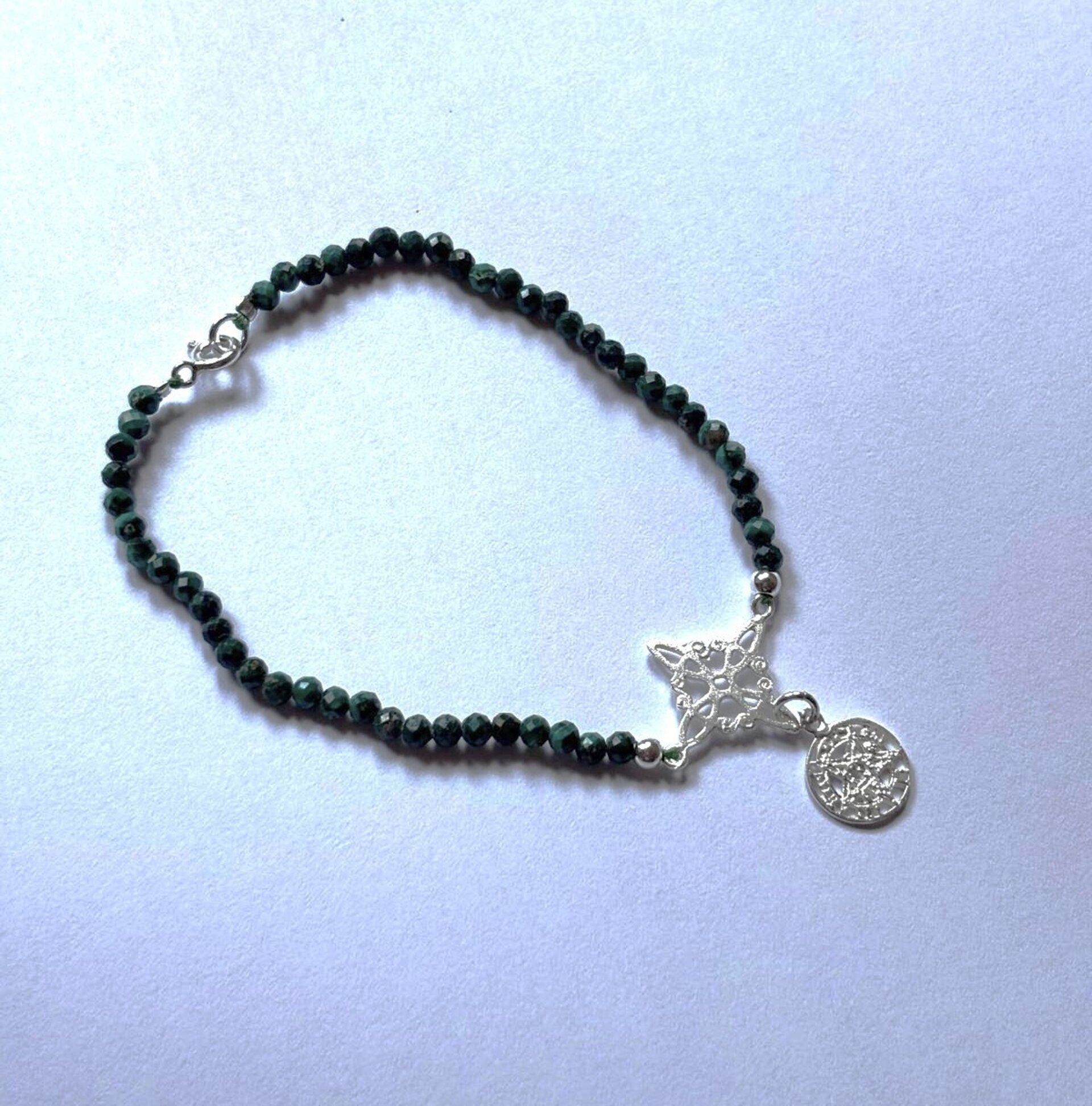 pulsera turmalina y malaquita doble protección - 9