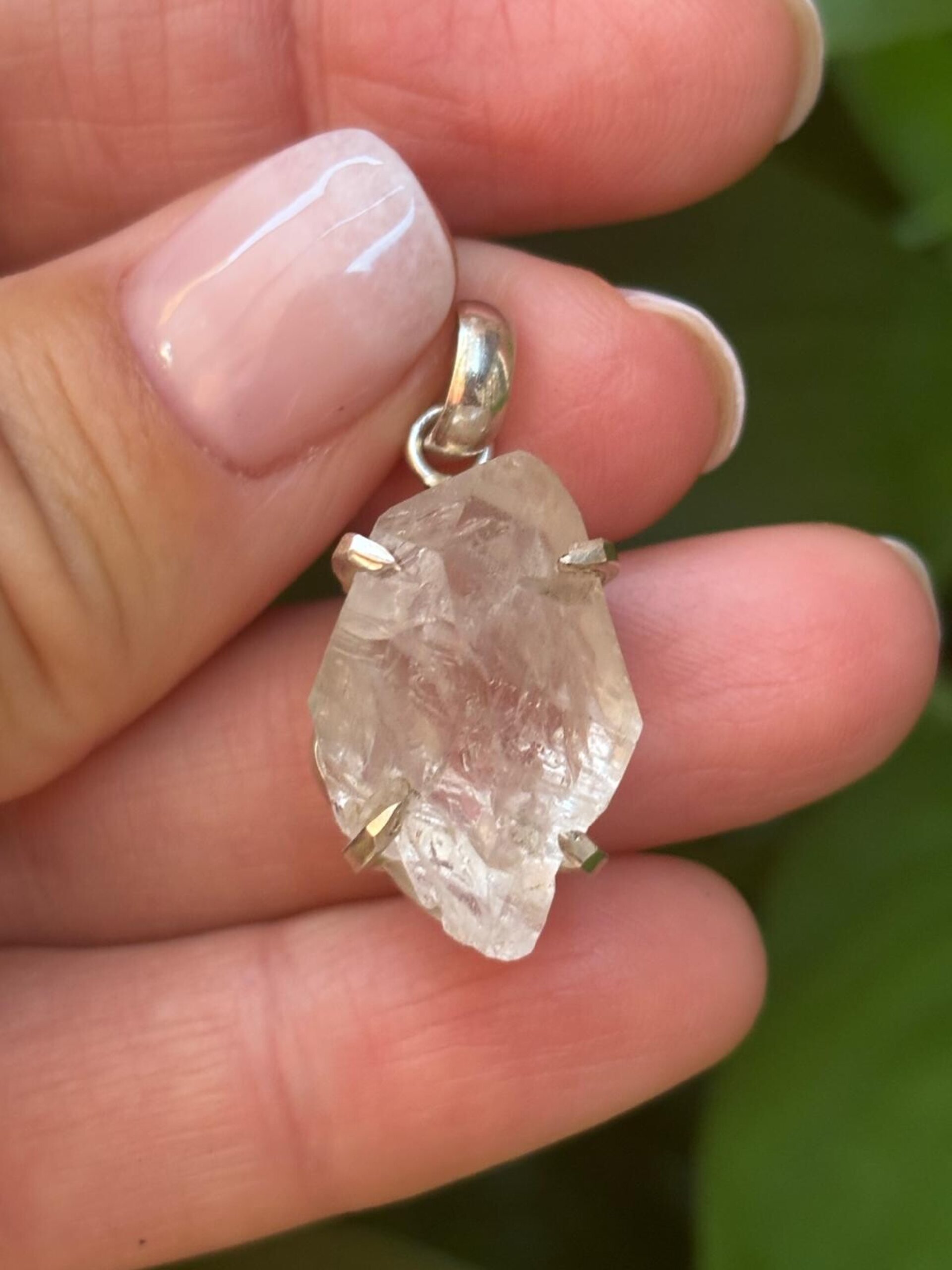 colgante piedra natural cuarzo diamante herkimer - 4