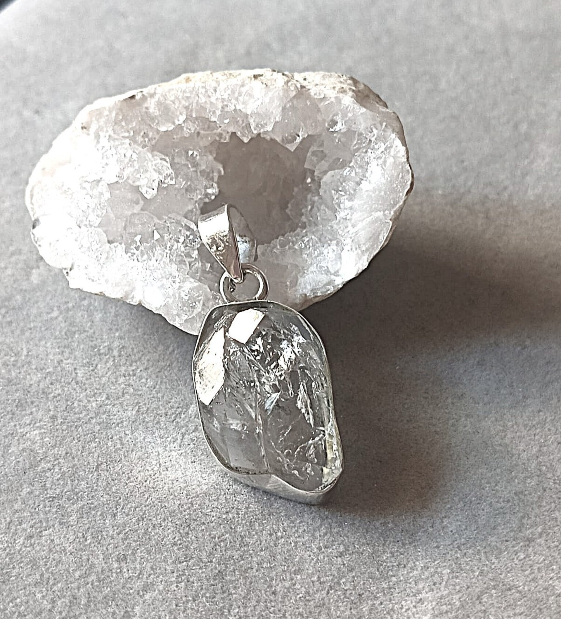 Colgante piedra natural cuarzo diamante herkimer - 3
