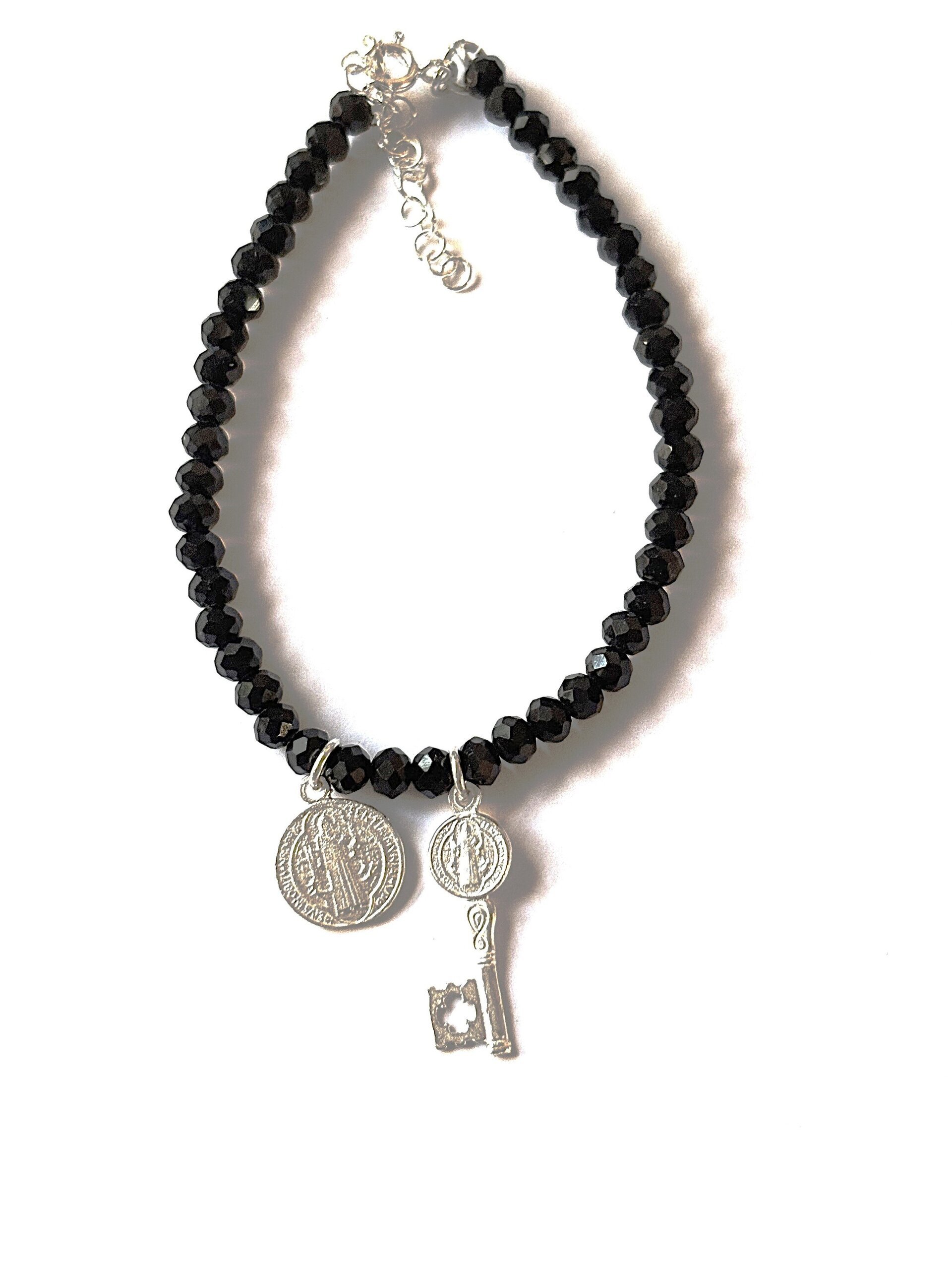 Pulsera turmalina llave San Benito y Judas Tadeo - 3