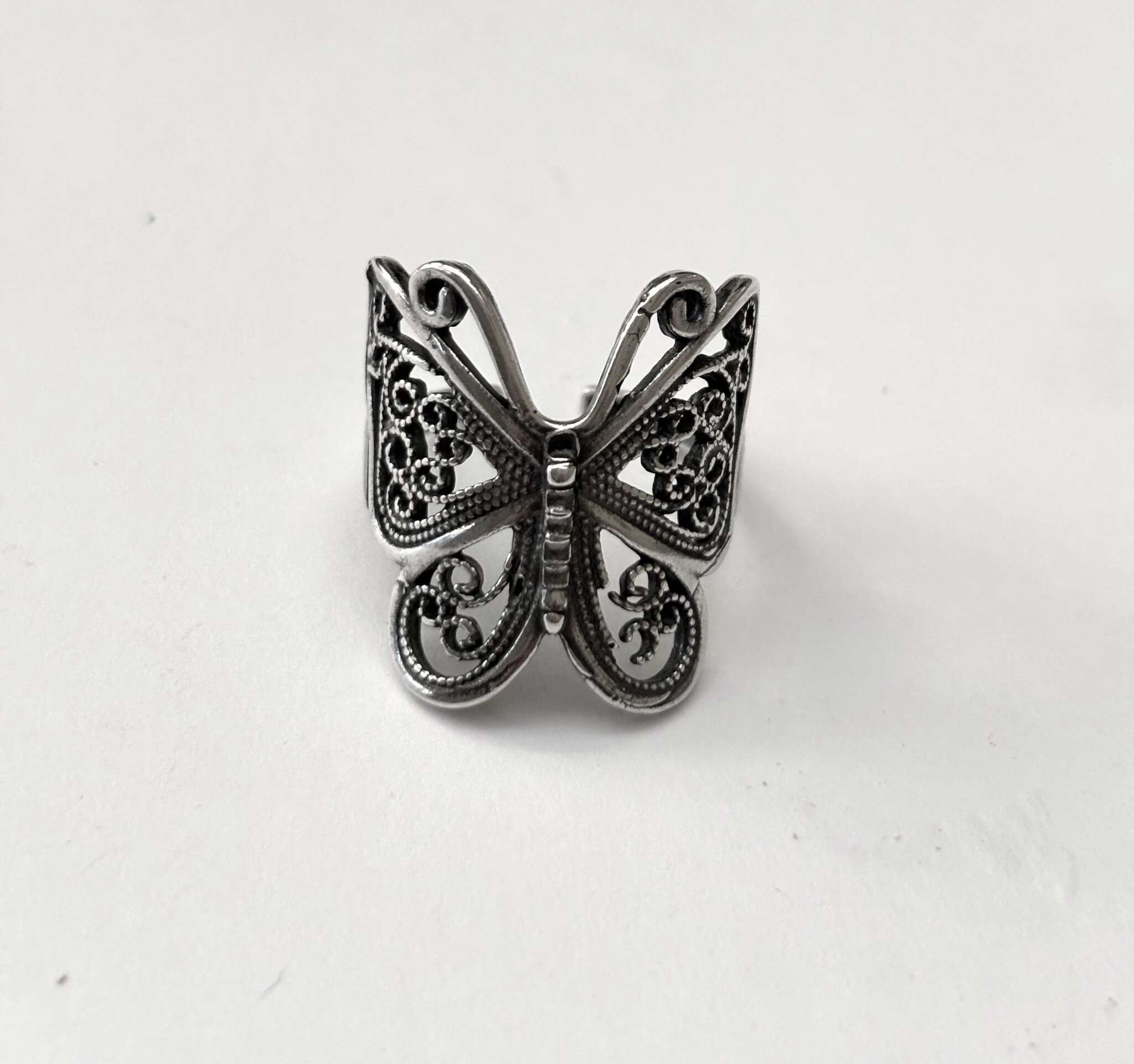 Anillo ajustable talla grande mariposa - 7