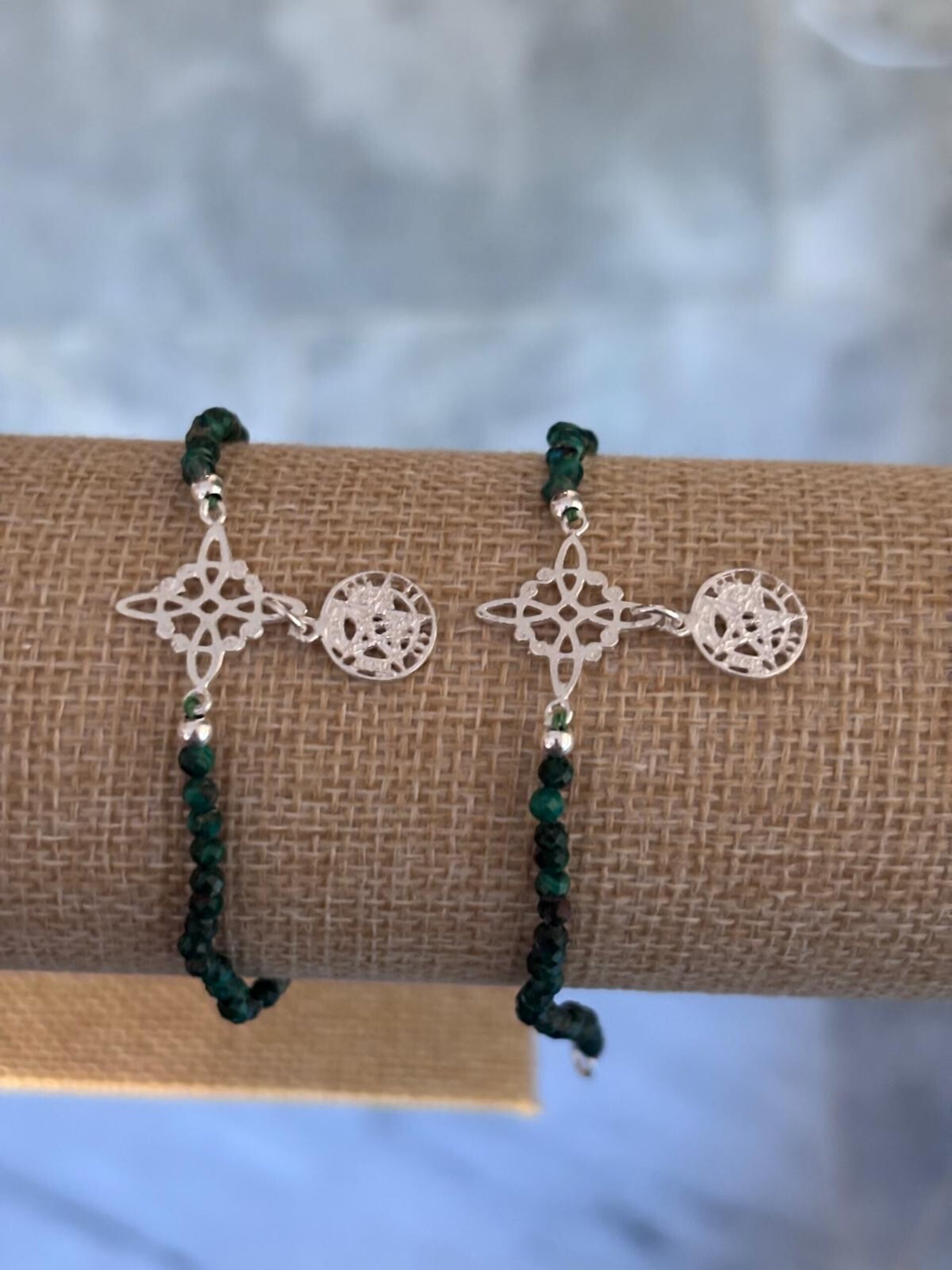 pulsera turmalina y malaquita doble protección - 2