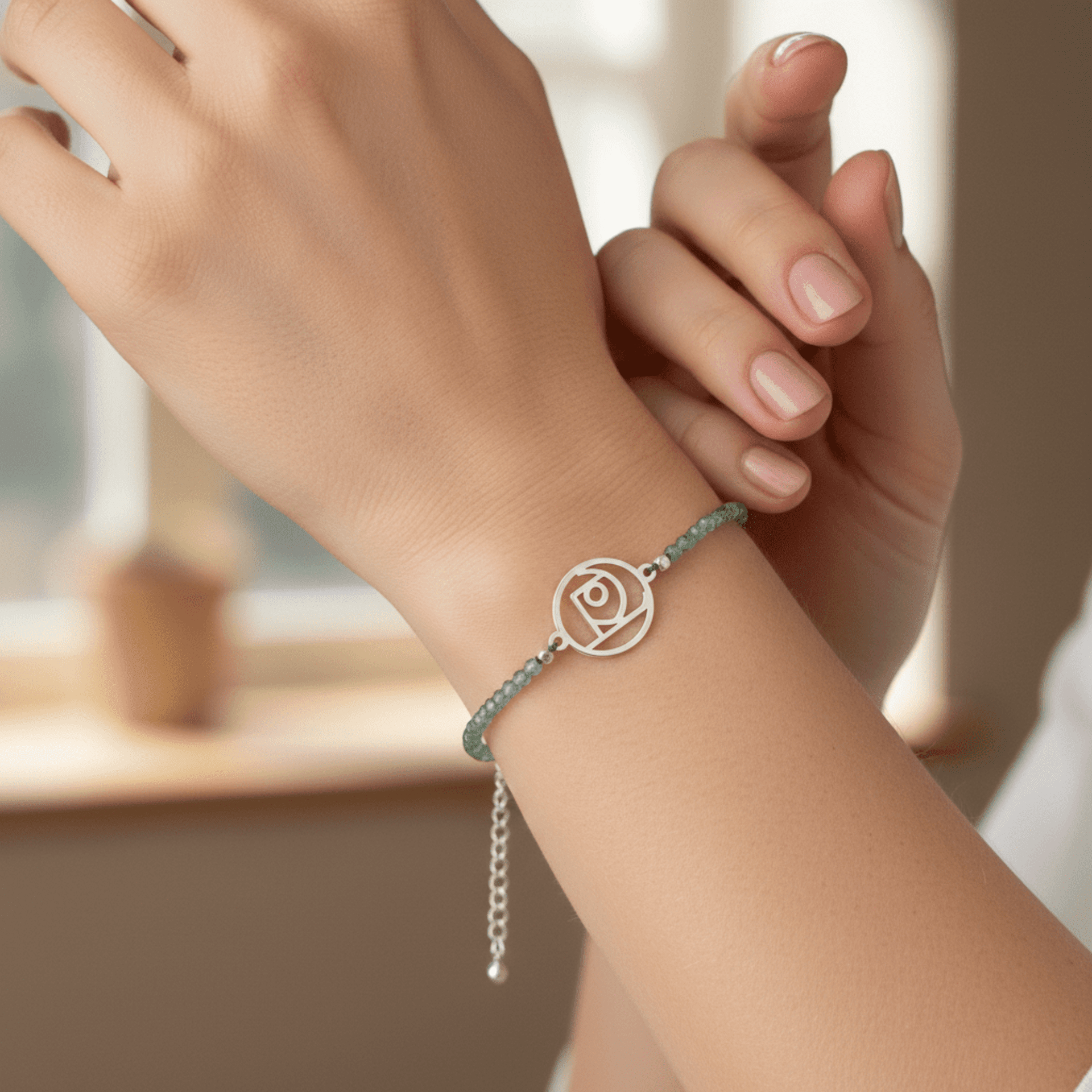 pulsera cuarzo verde y Sigilo de la Salud - 3