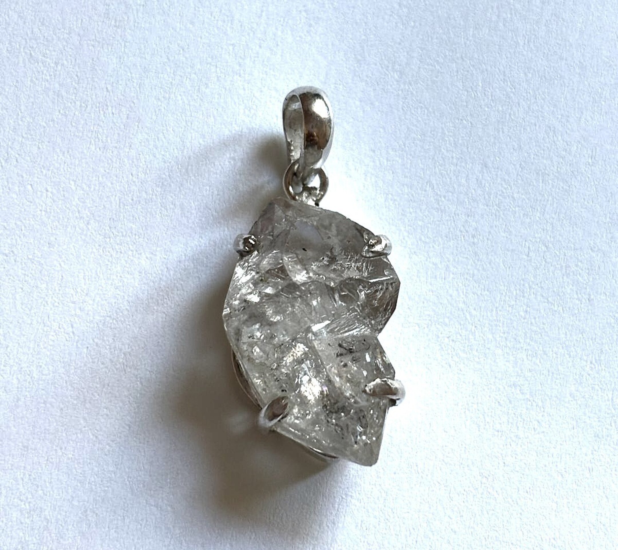 colgante piedra natural cuarzo diamante herkimer - 2