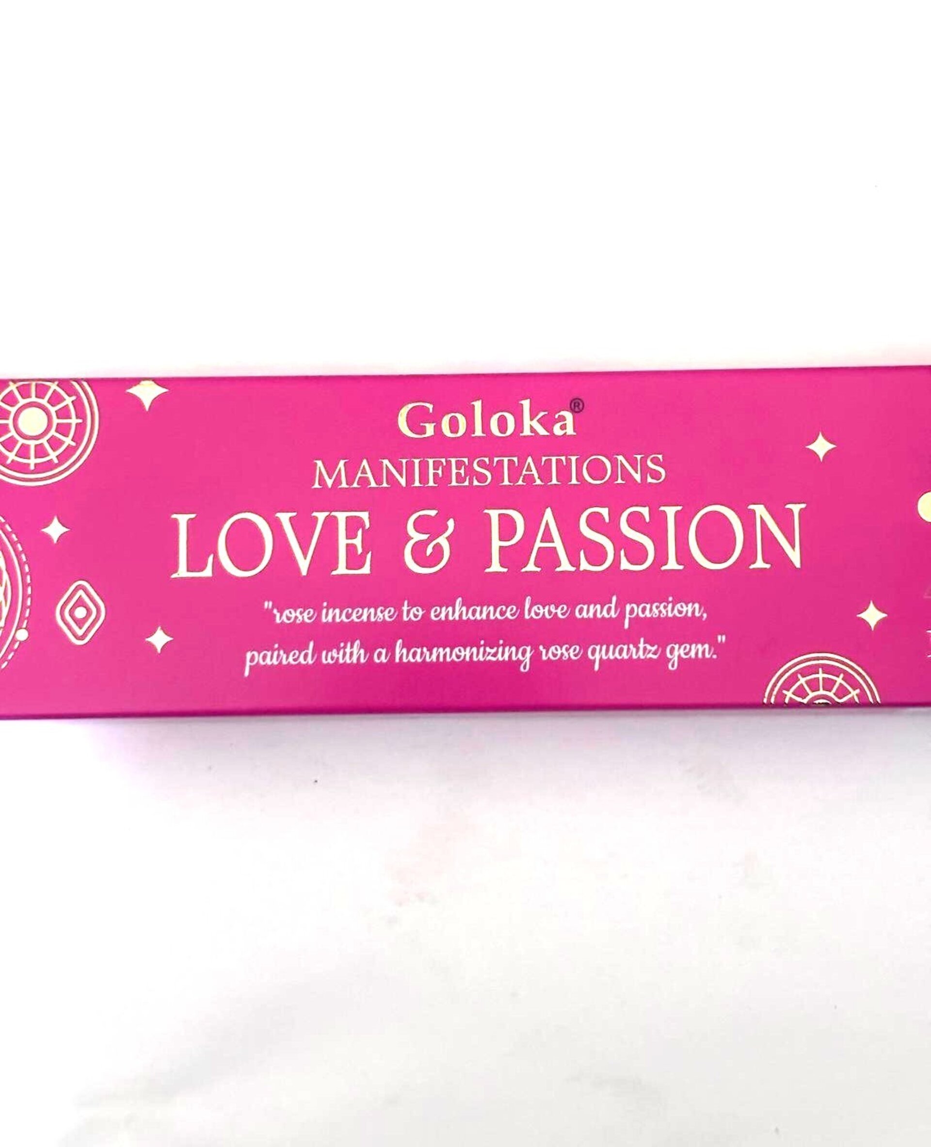 incienso- AMOR Y PASIÓN- CON PIEDRA DE CUARZO ROSA-goloka - 1