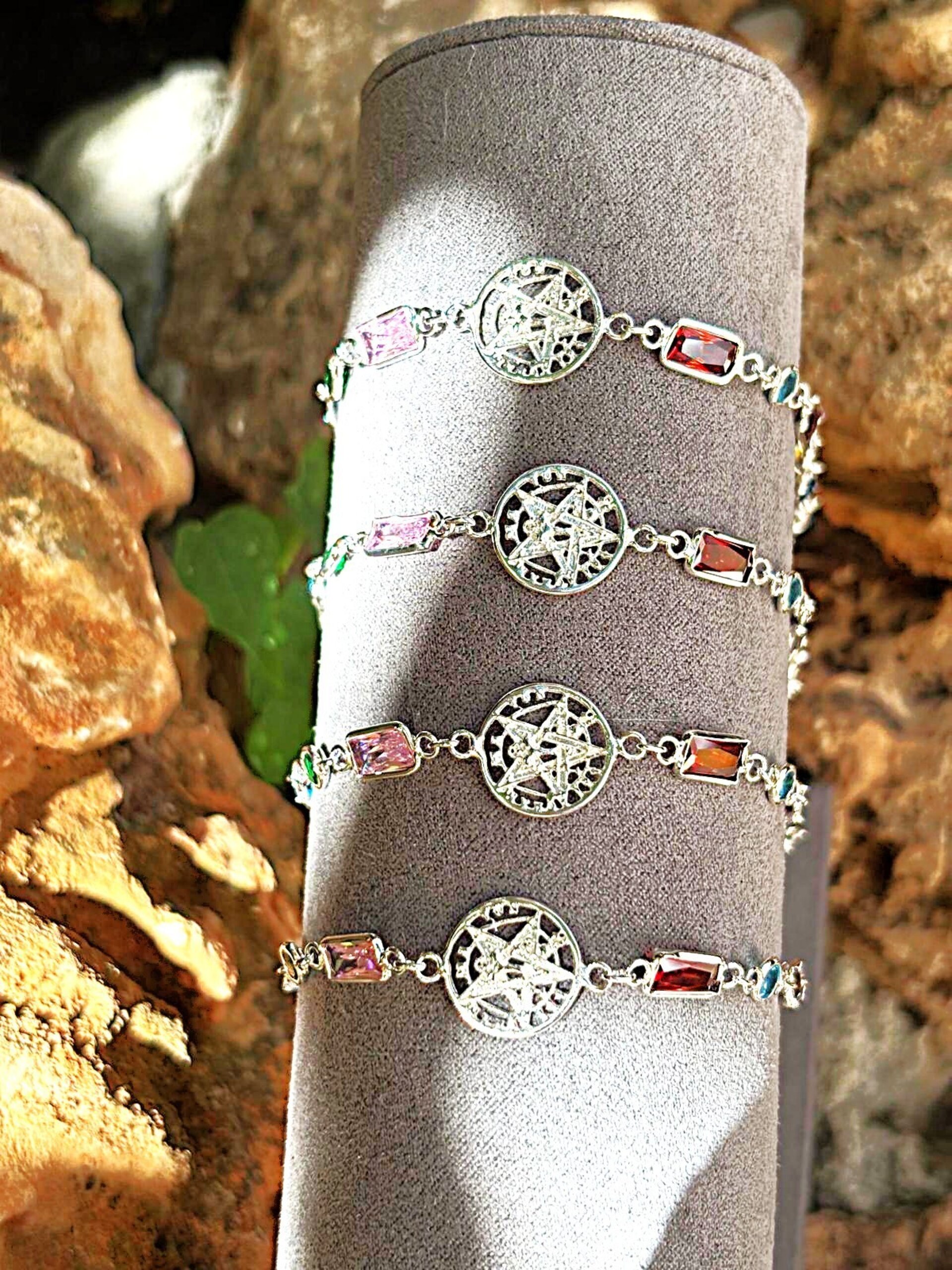 Pulsera amuleto tetragrámaton con cristales - 7