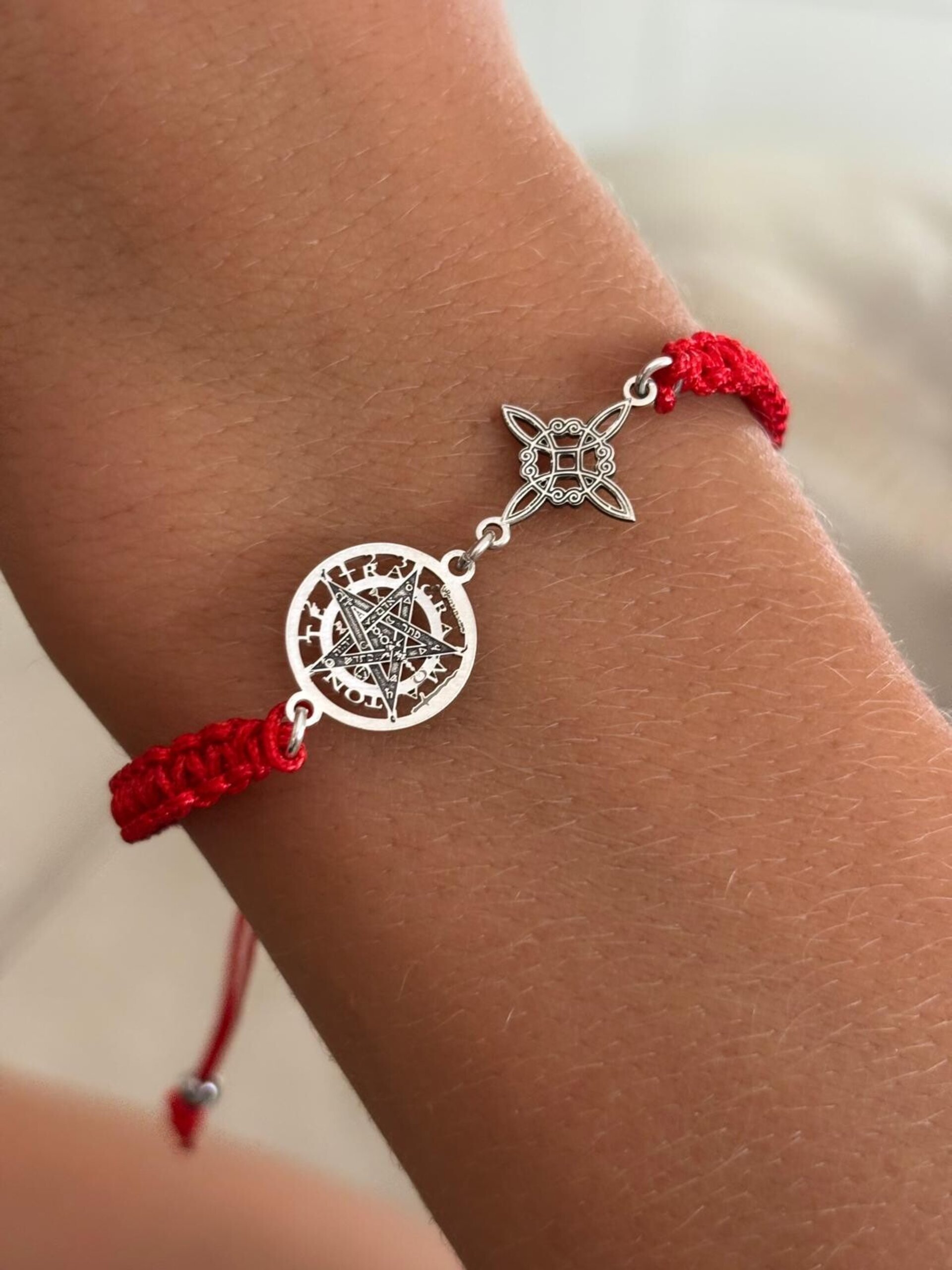 pulsera Macramé amuleto doble protección - 7