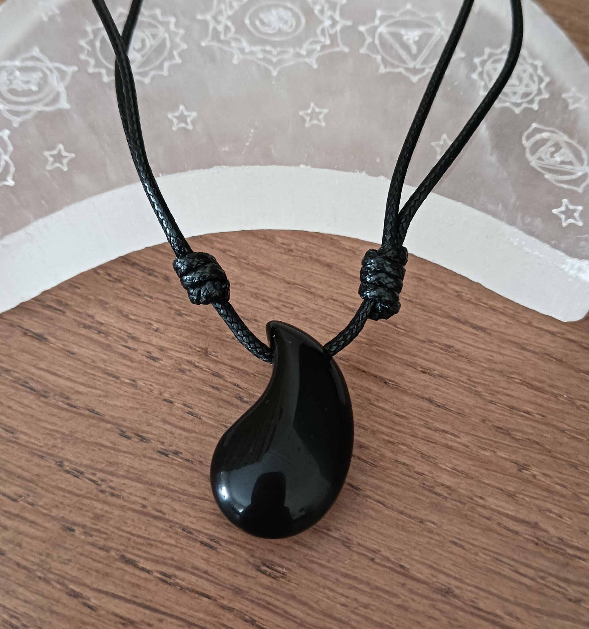 Collar nudo corredizo piedra natural onix - 2