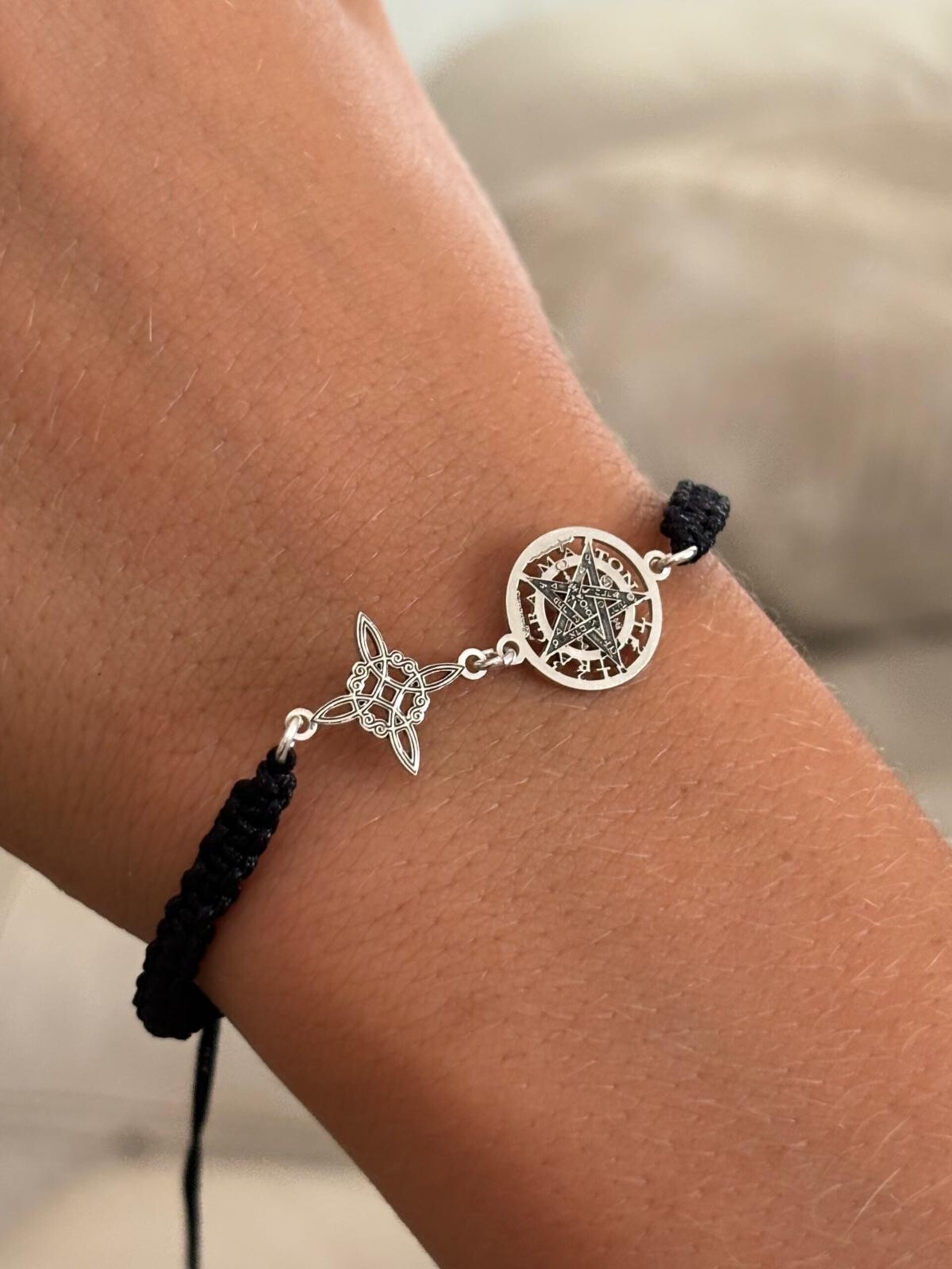 pulsera Macramé amuleto doble protección - 7
