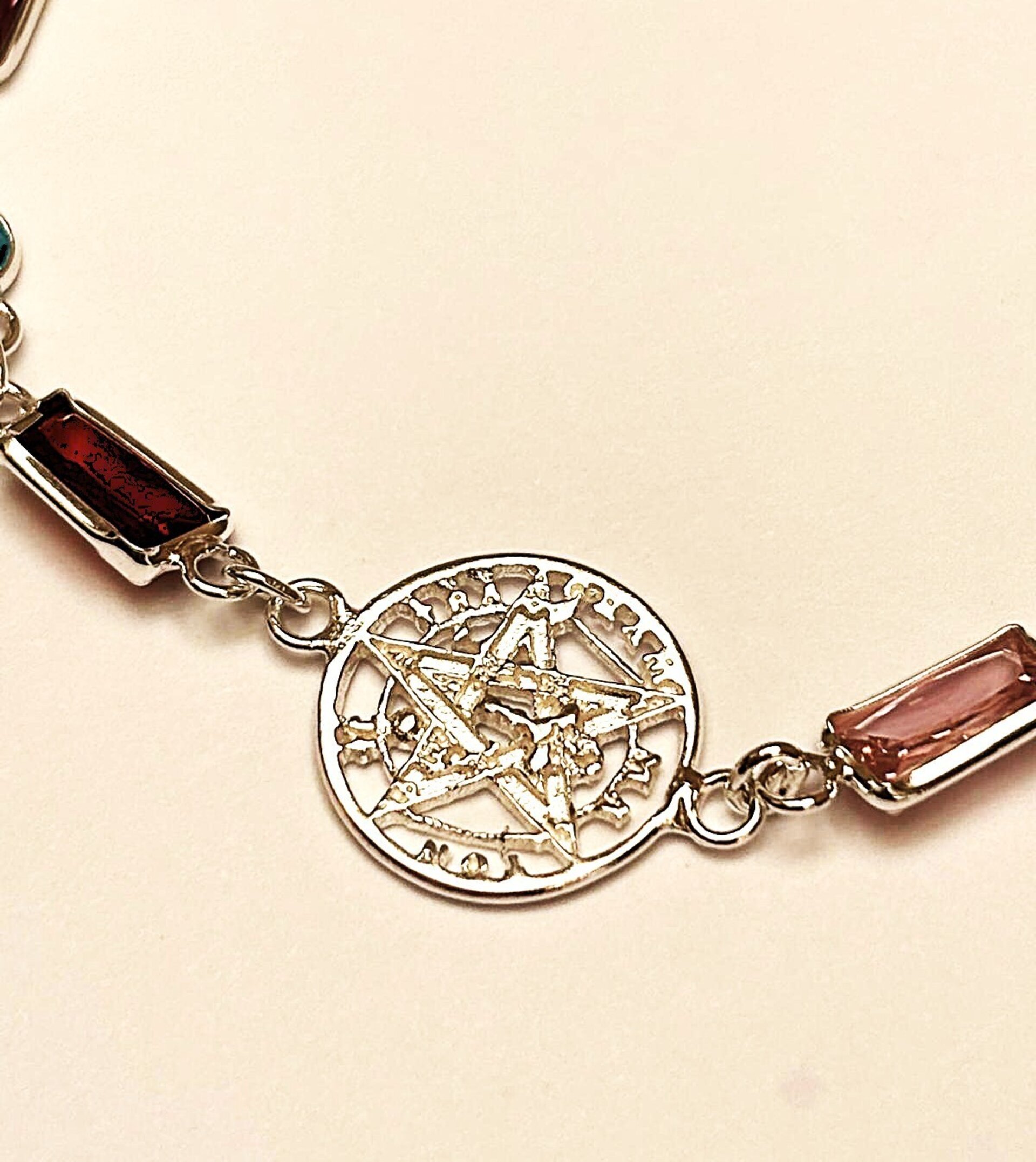 Pulsera amuleto tetragrámaton con cristales - 6