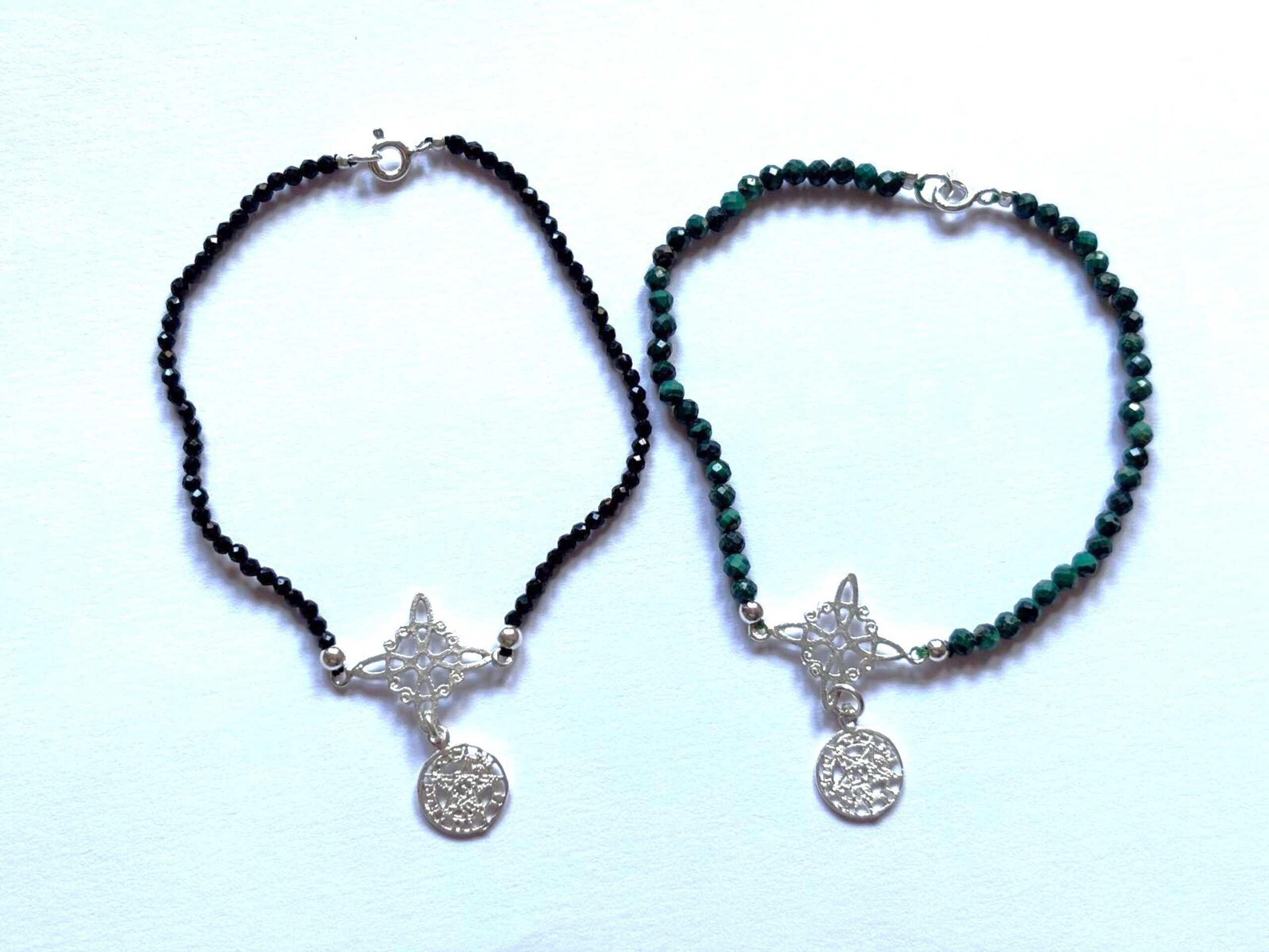 pulsera turmalina y malaquita doble protección - 13