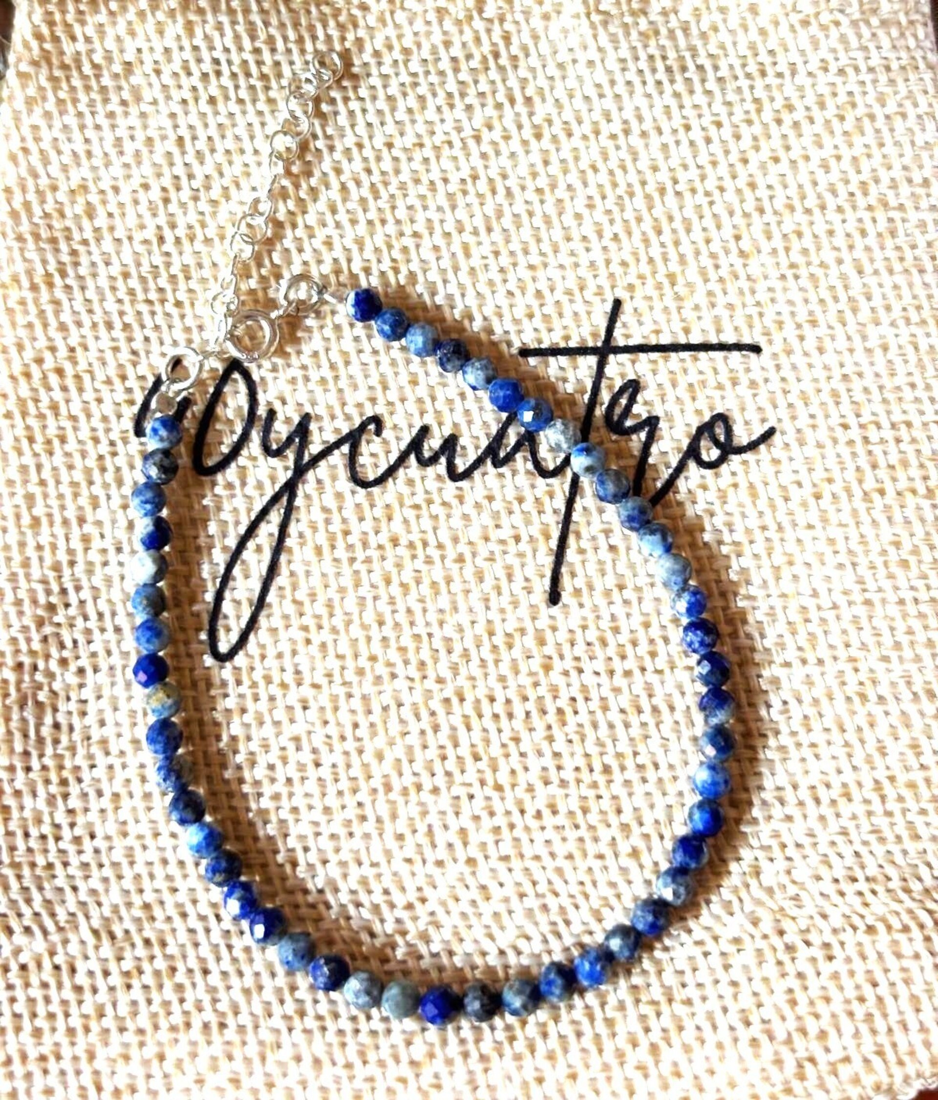 Pulsera ajustable piedra natural de lapizlázuli - 14