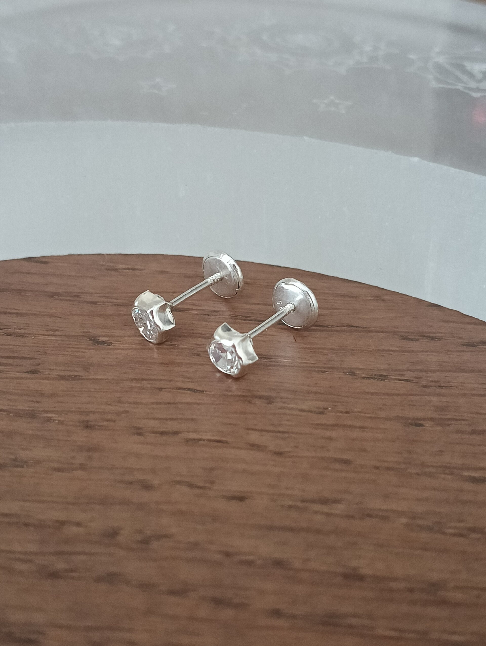 Pendientes hexagonales circonita - 2