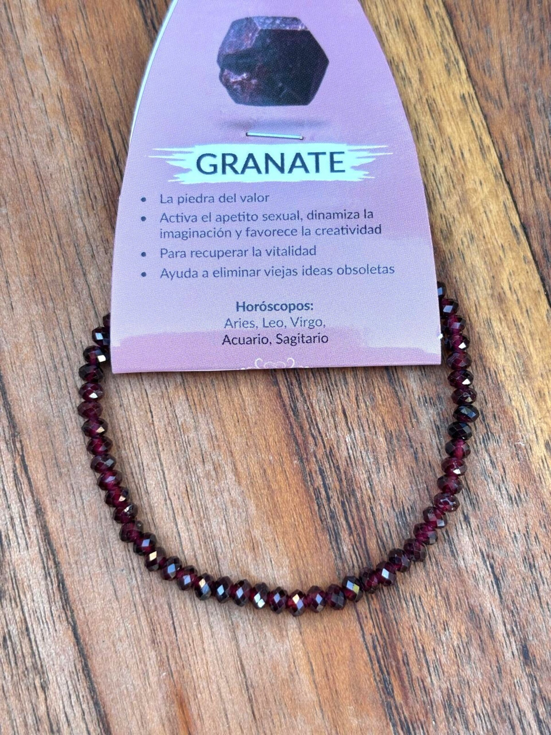 pulsera facetada granate - 4