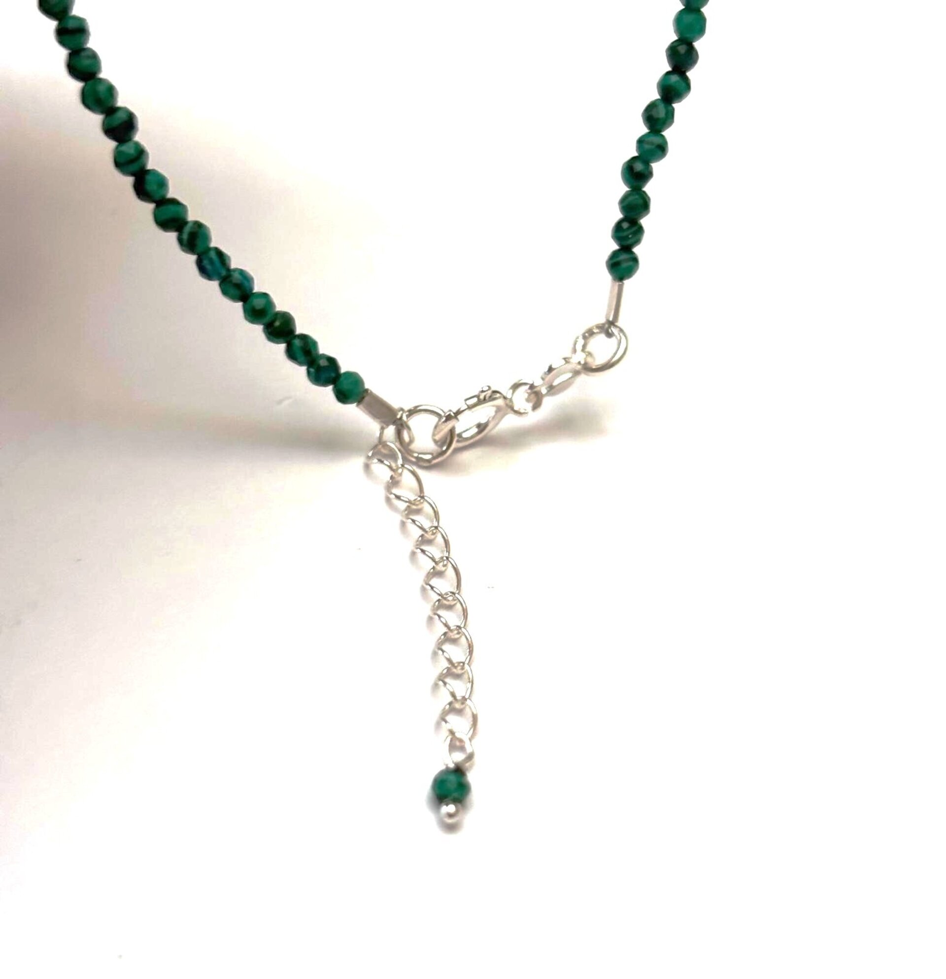 Pulsera piedra malaquita plata de ley - 6
