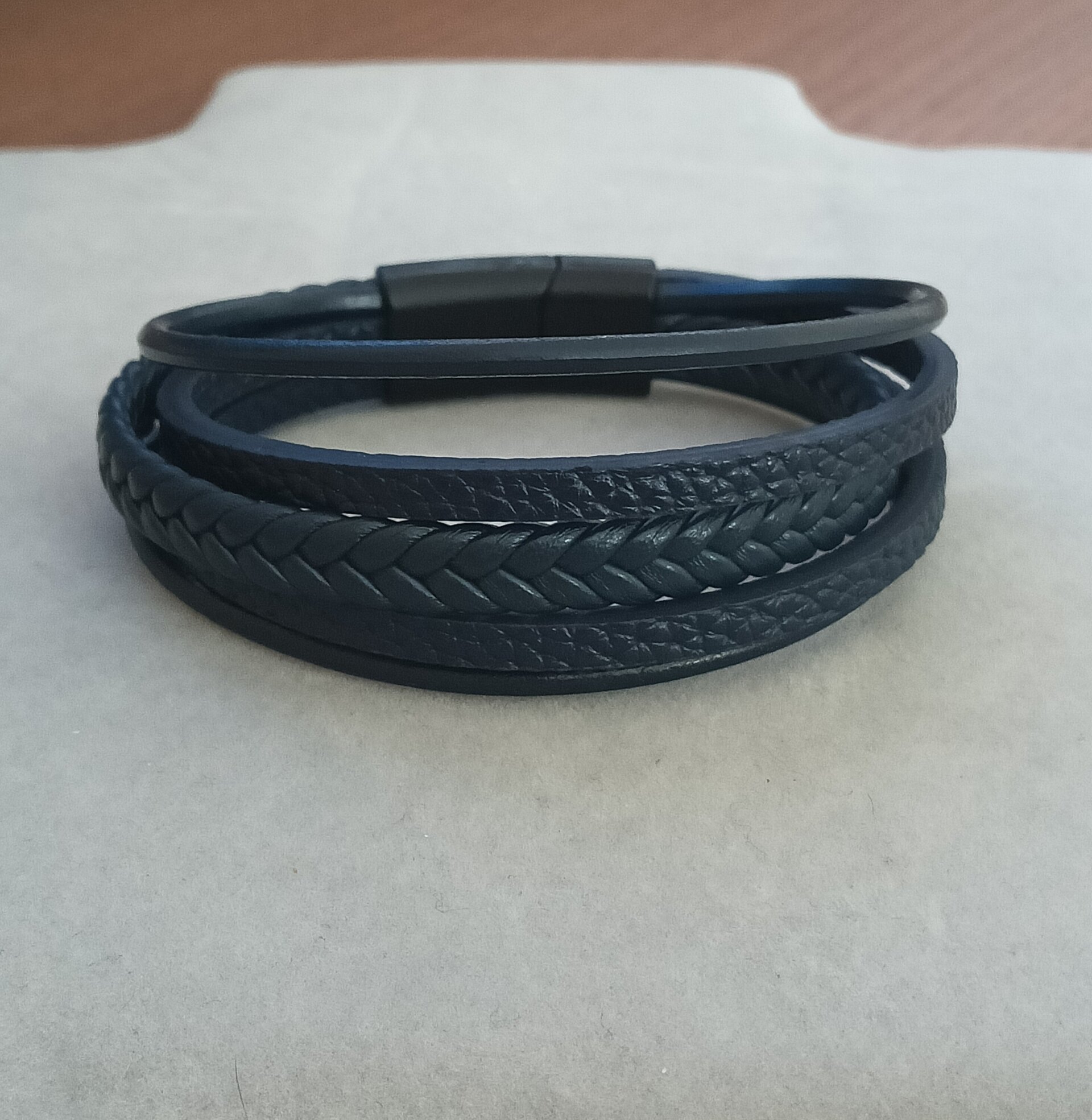 Pulseras tres colores a elegir para hombre de cuero trenzado - 9