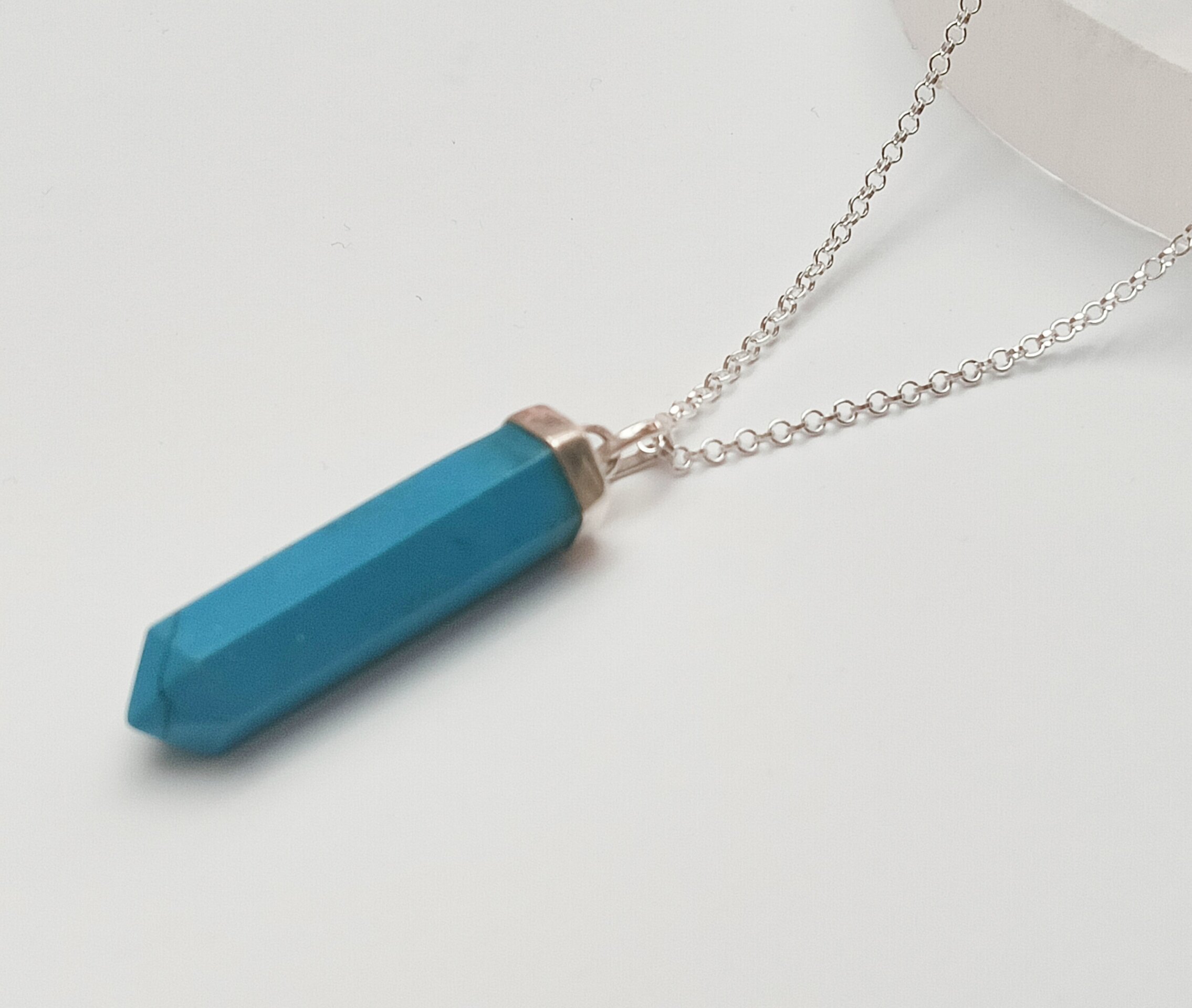Collar punta de mineral turquesa - 3