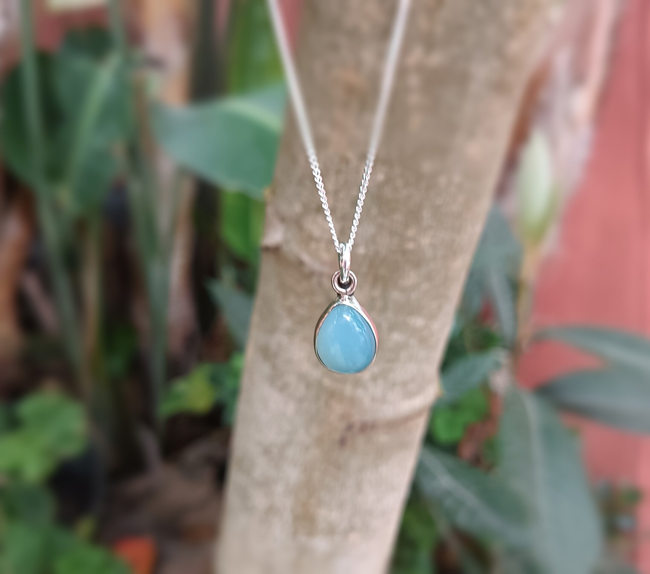Collar  calcedonia azul - 3