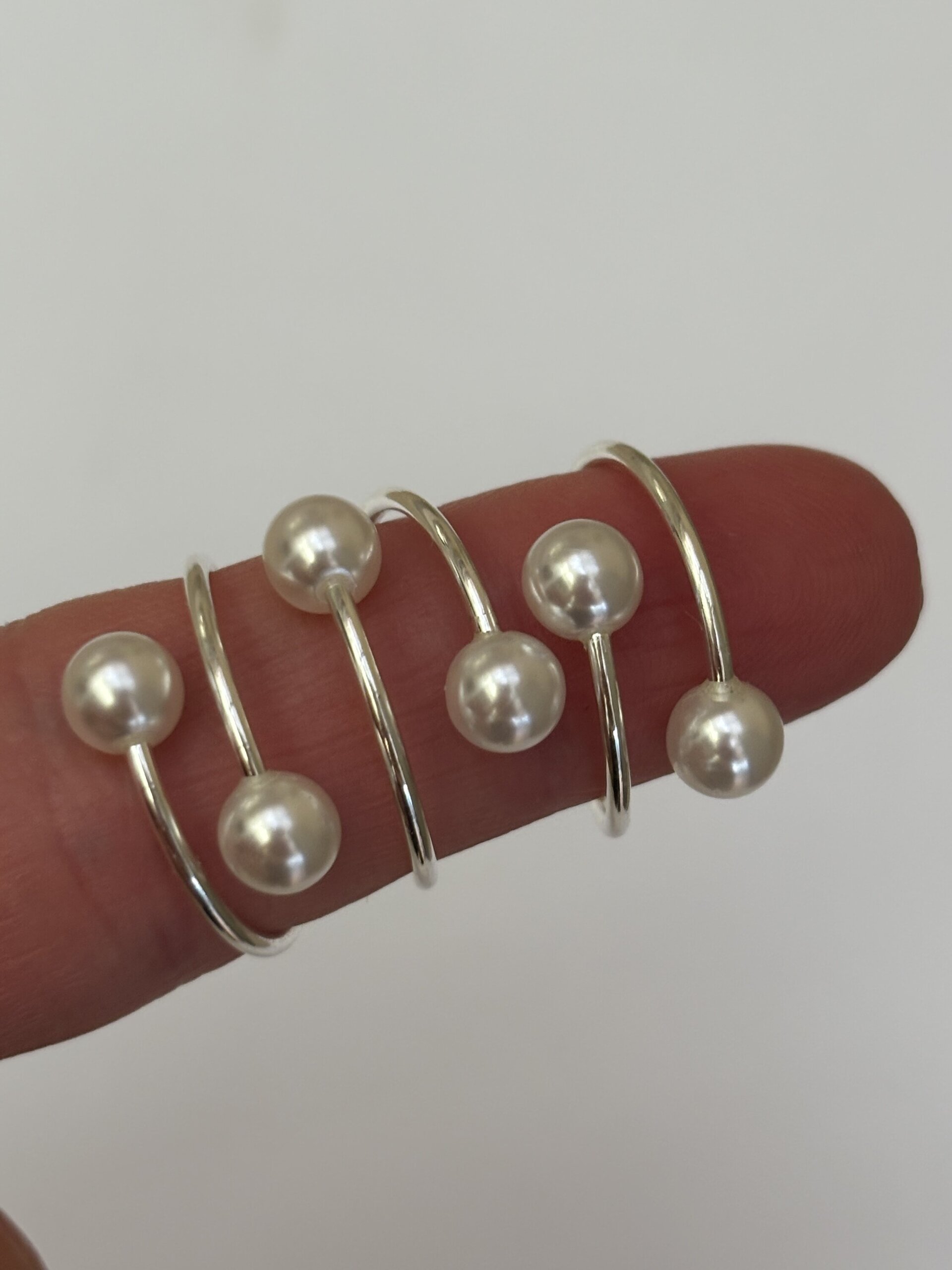 Anillo ajustable  doble perla - 2