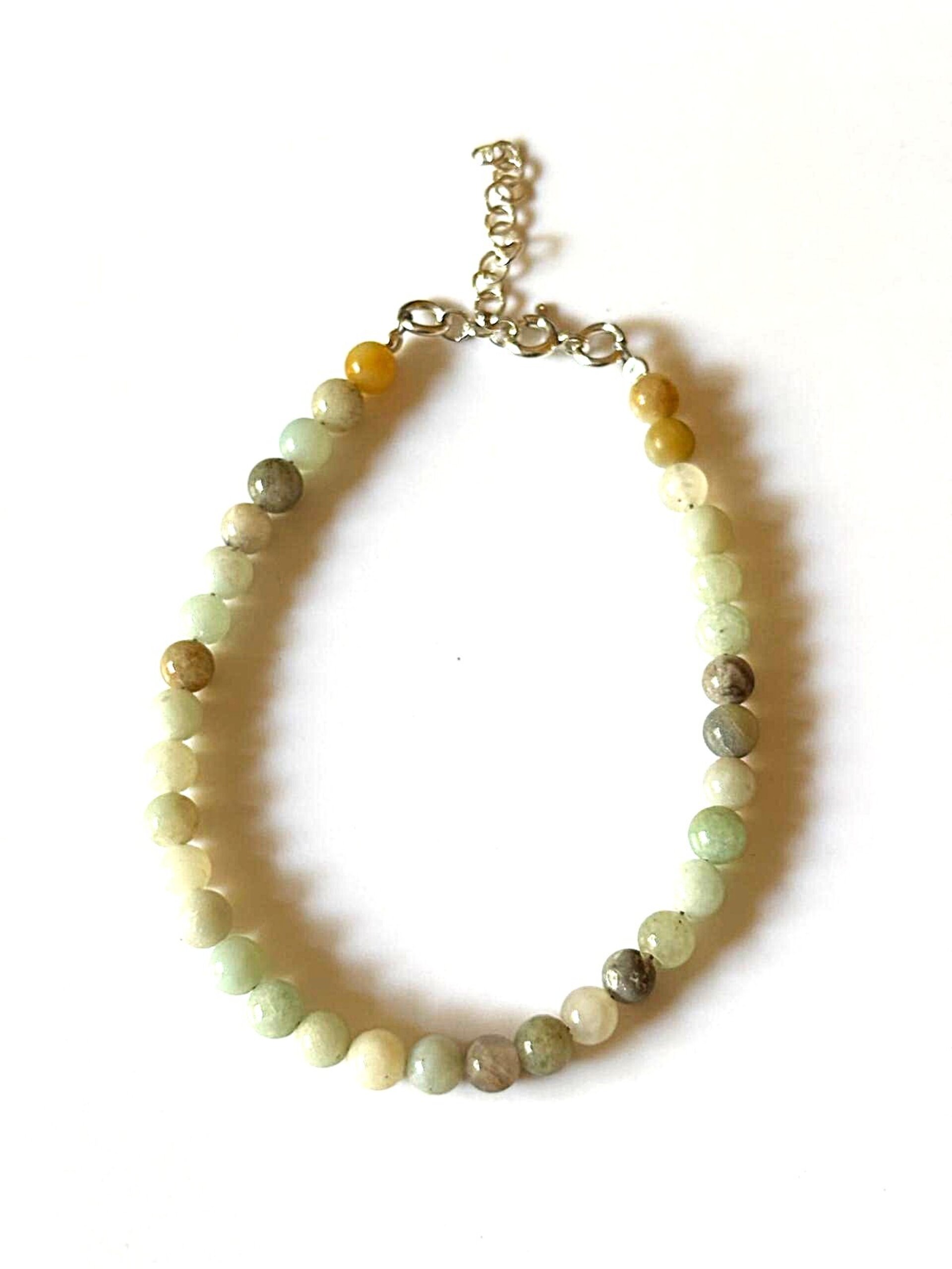 Pulsera piedra amazonita plata de ley - 1
