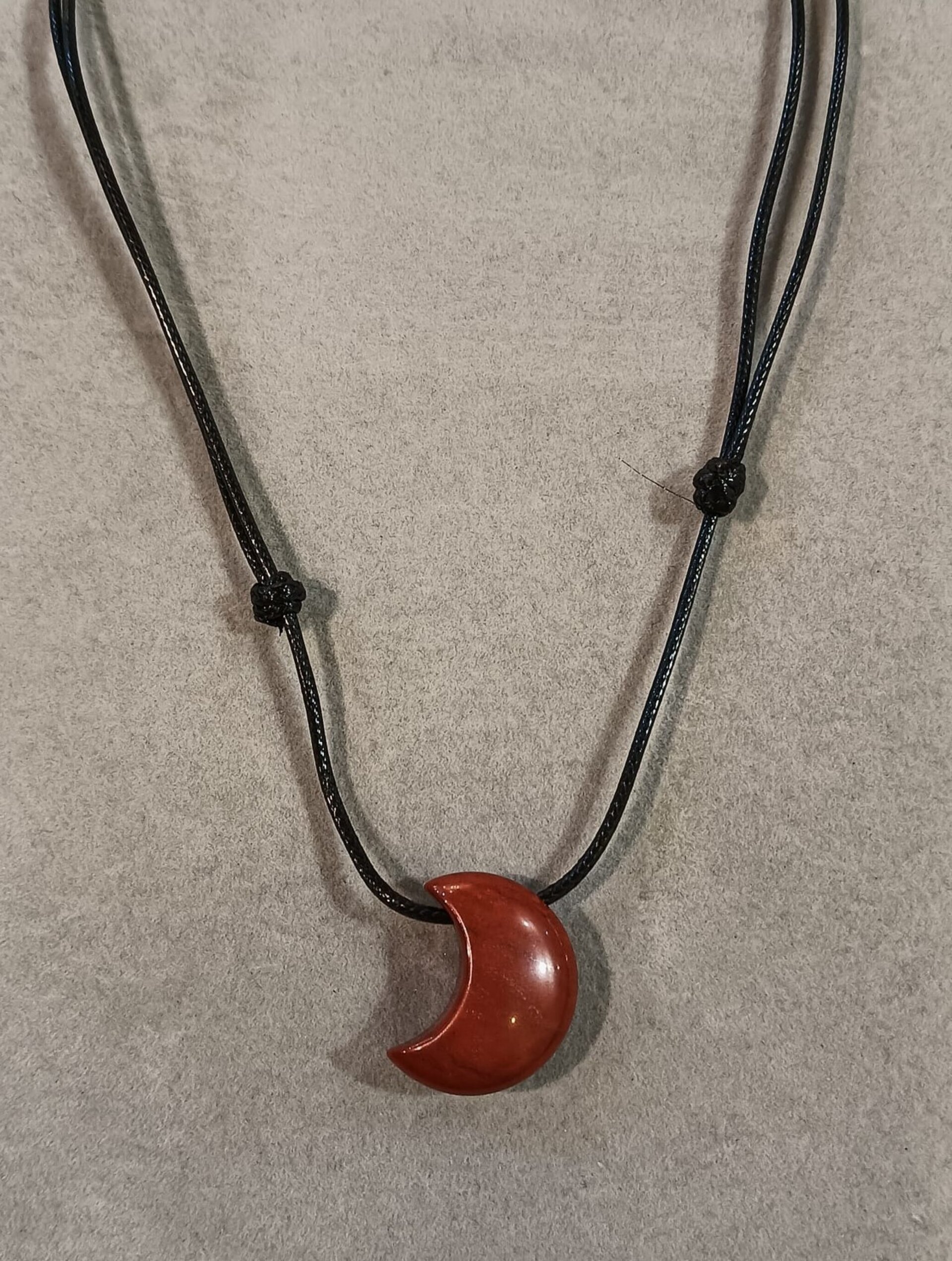 Collar ajustable piedra natural jaspe rojo - 3