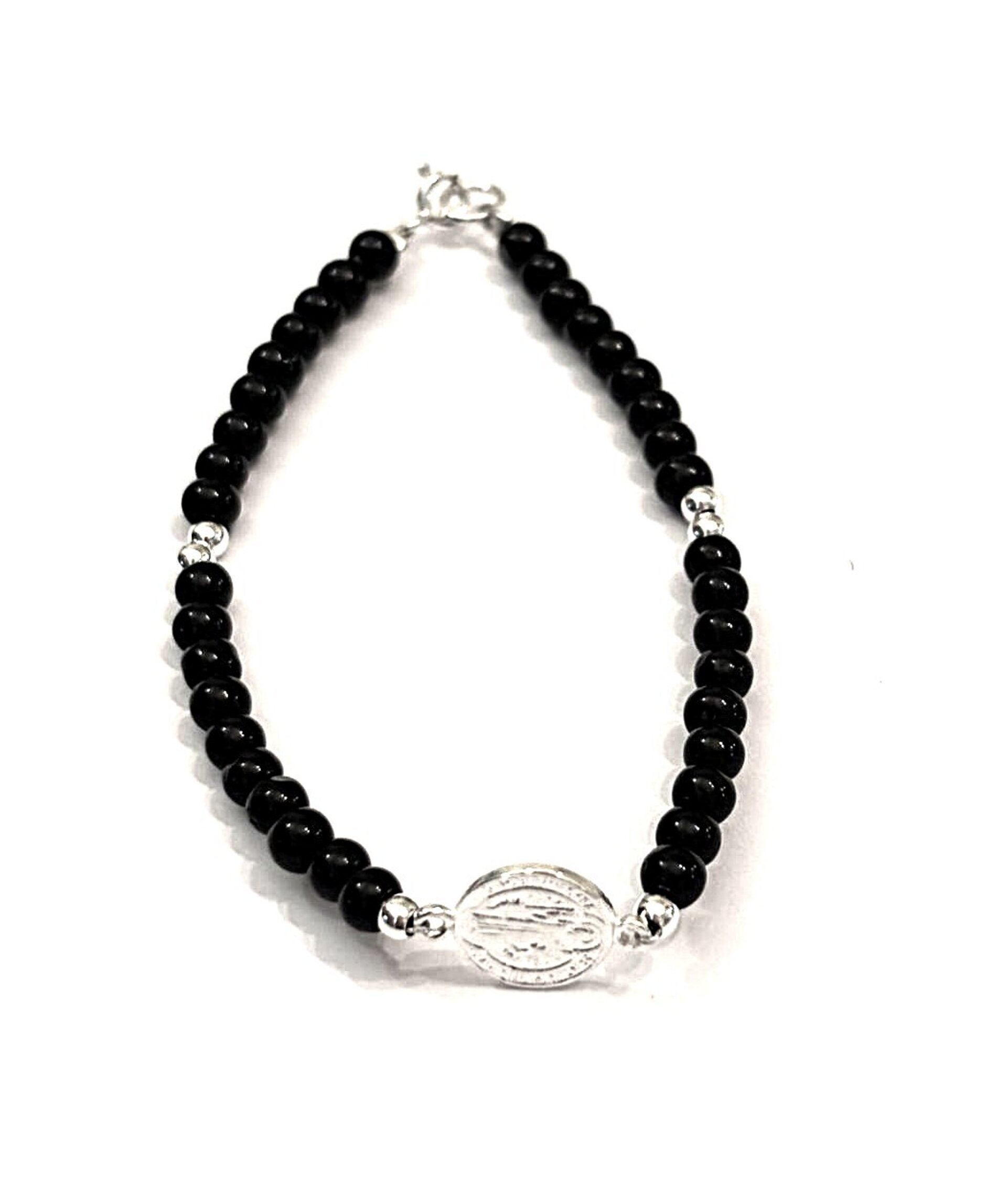 pulsera turmalina y medalla San Benito - 3