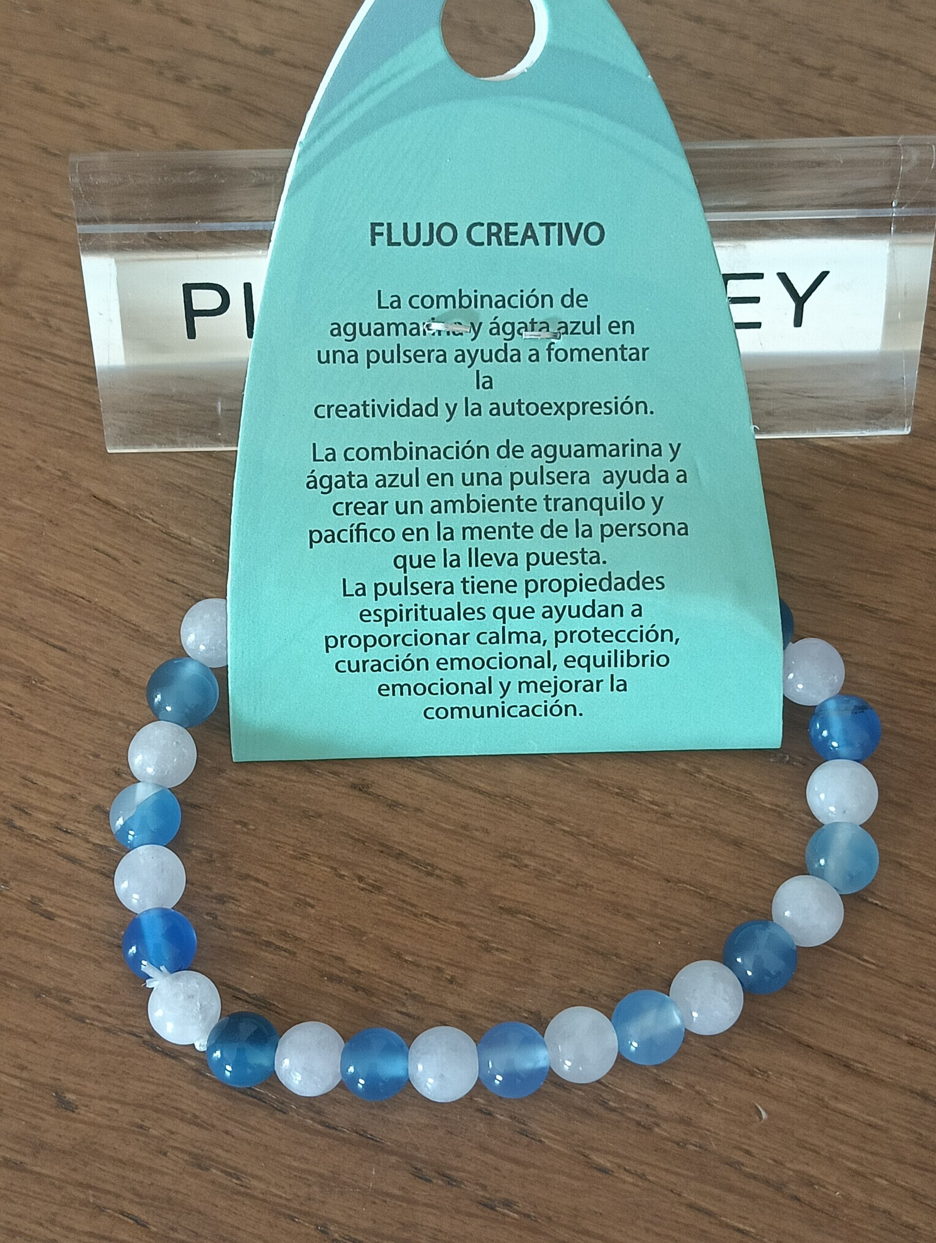 Pulsera aguamarina y ágata azul - 4