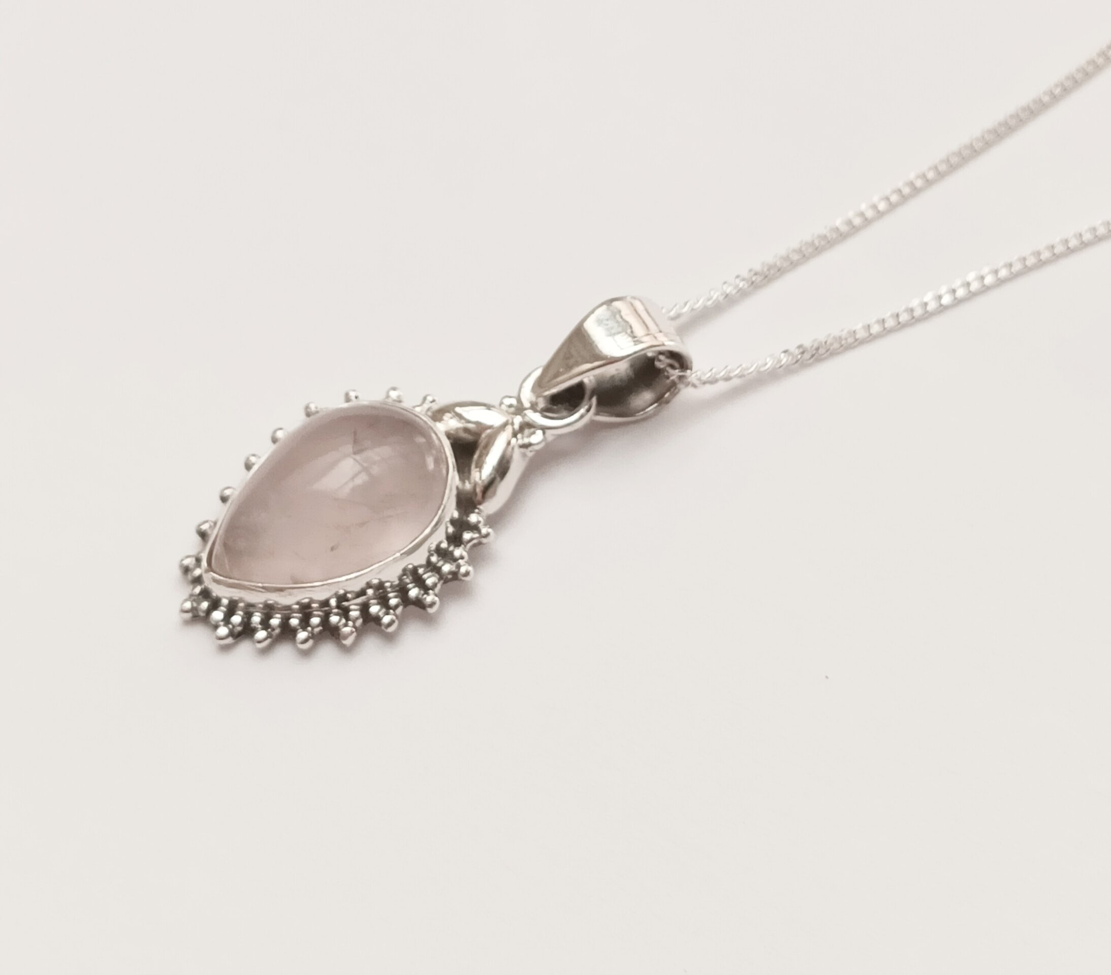 Collar  piedra cuarzo rosa - 2