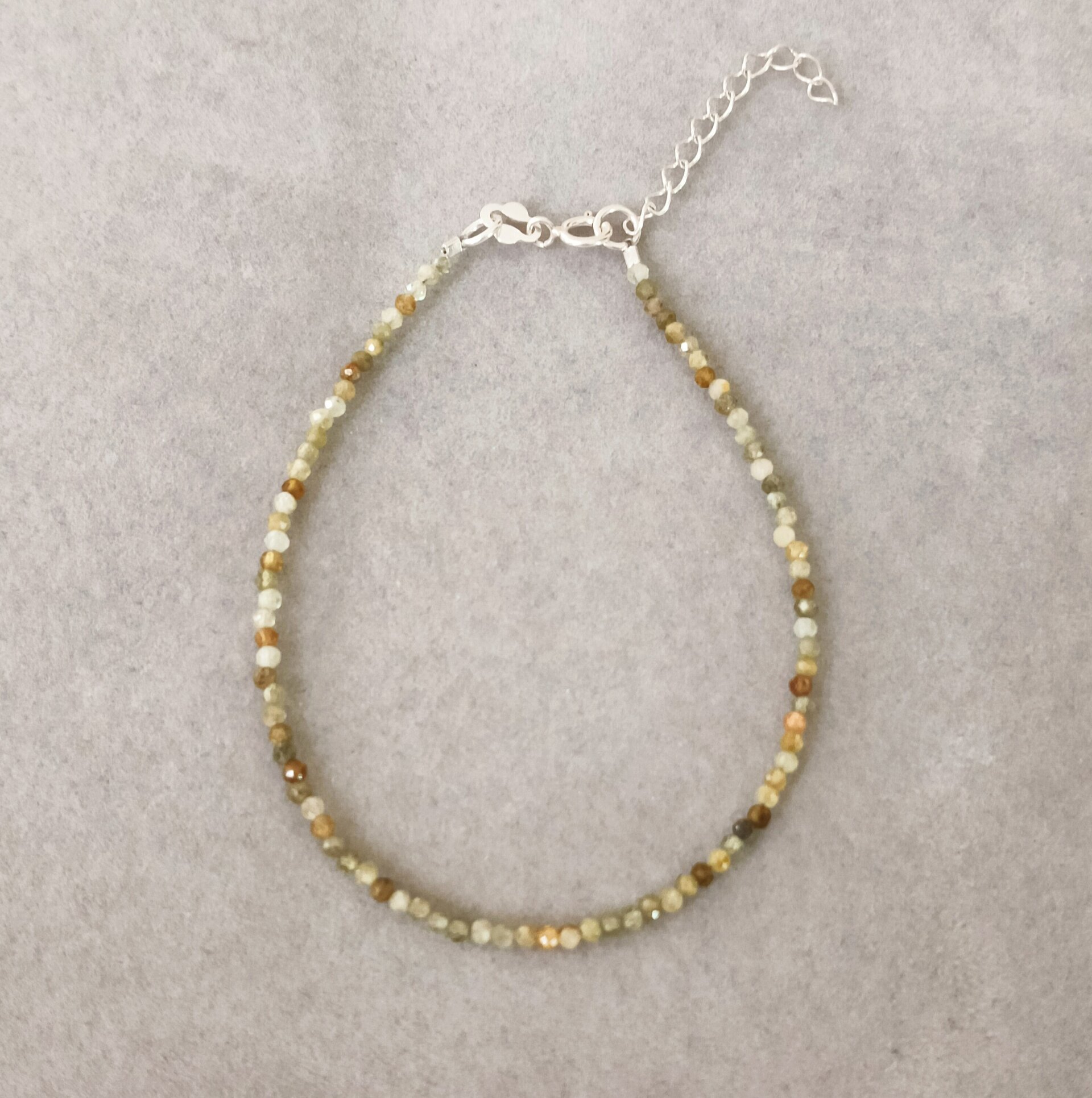 Pulsera piedra olivina plata de ley - 2
