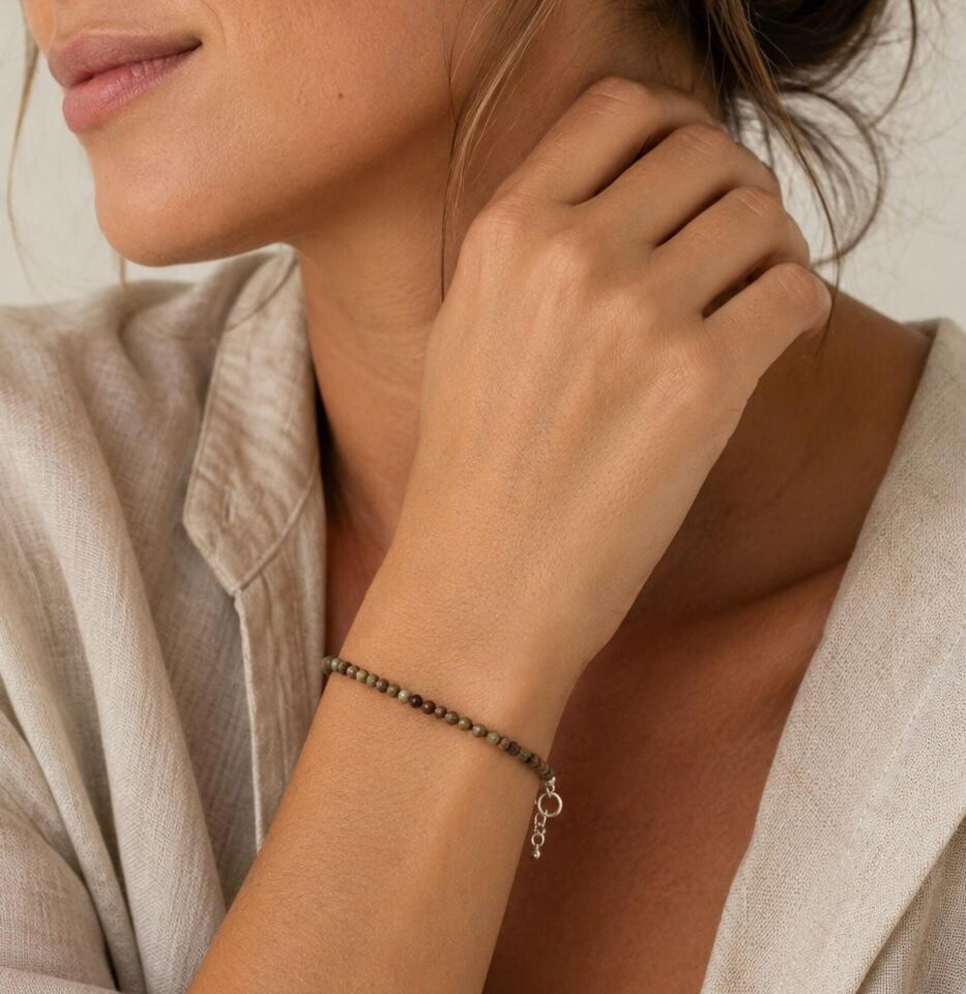 pulsera facetada turquesa africana - 2