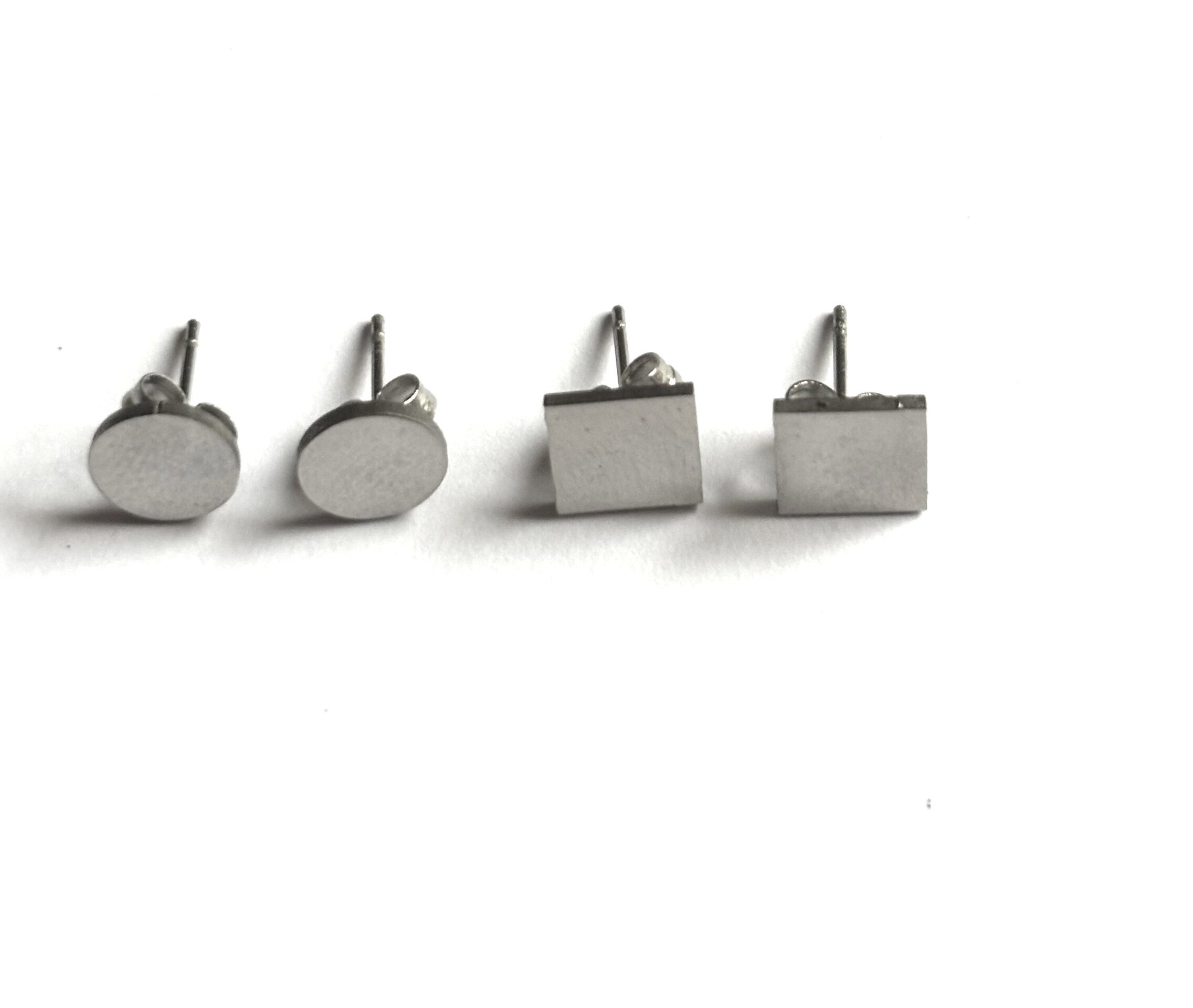 pendientes pegados acero inoxidable - 2
