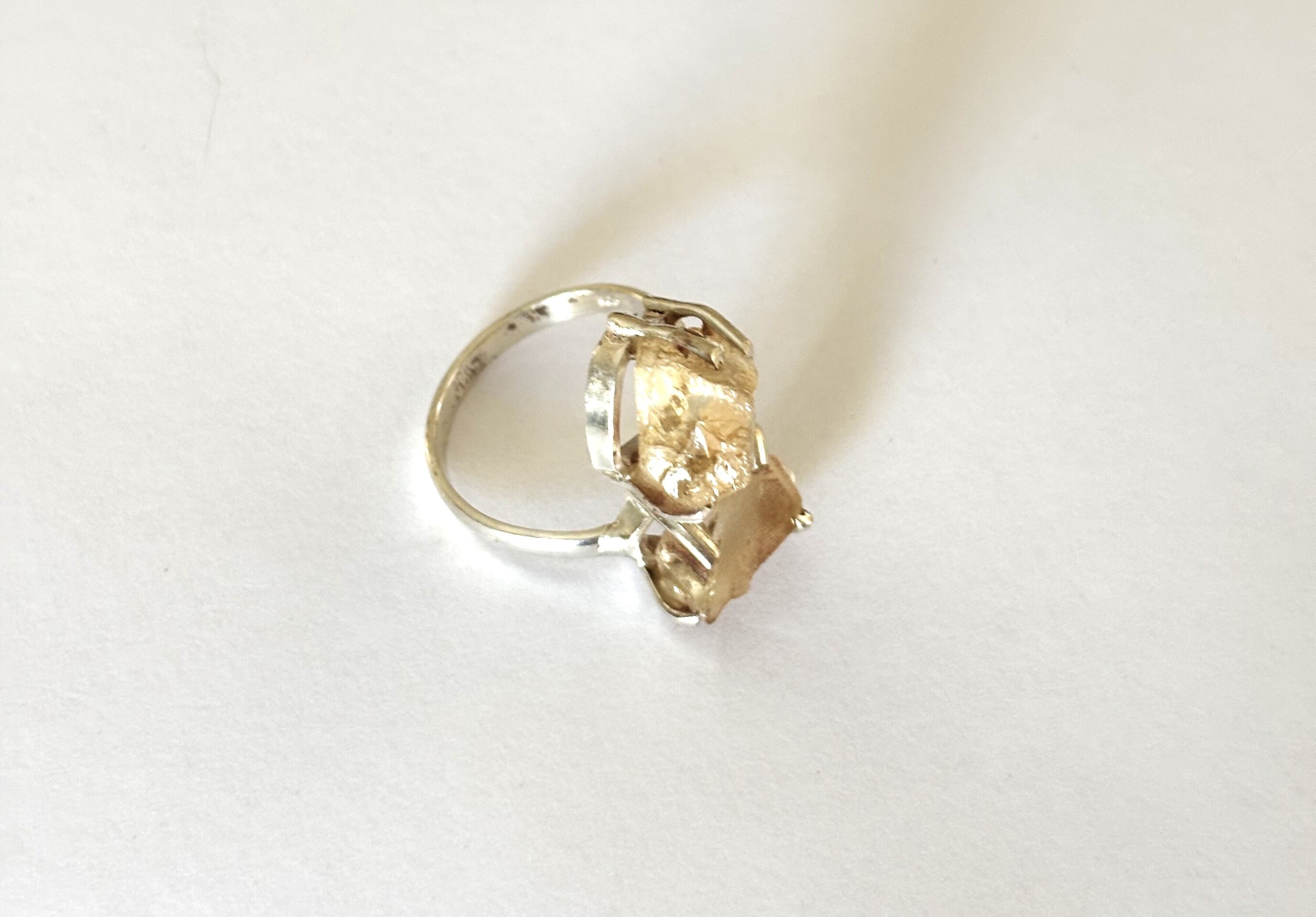 Anillo ajustable piedra natural de cuarzo citrino - 11