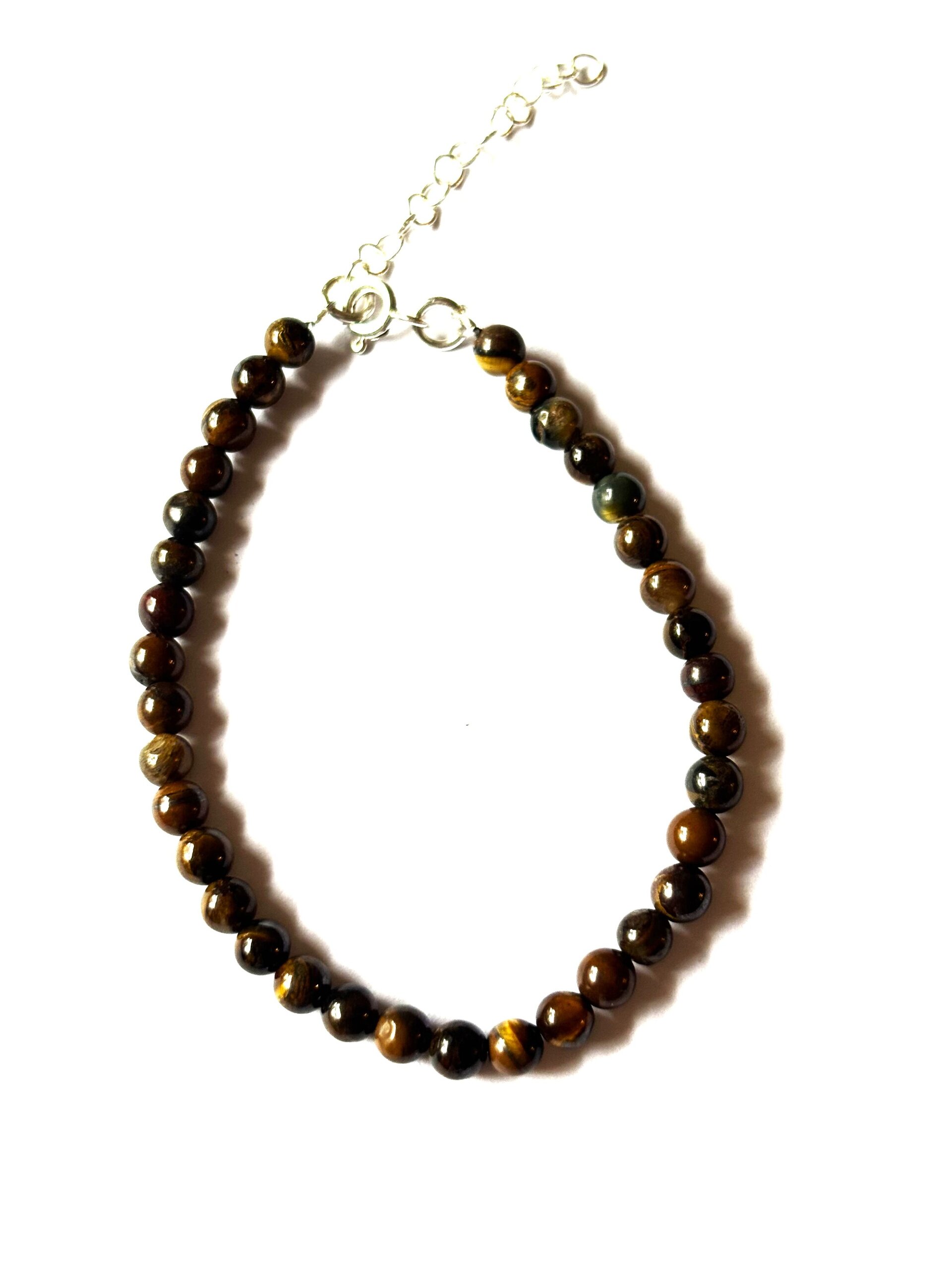 Pulsera ajustable piedra natural ojo de tigre - 3