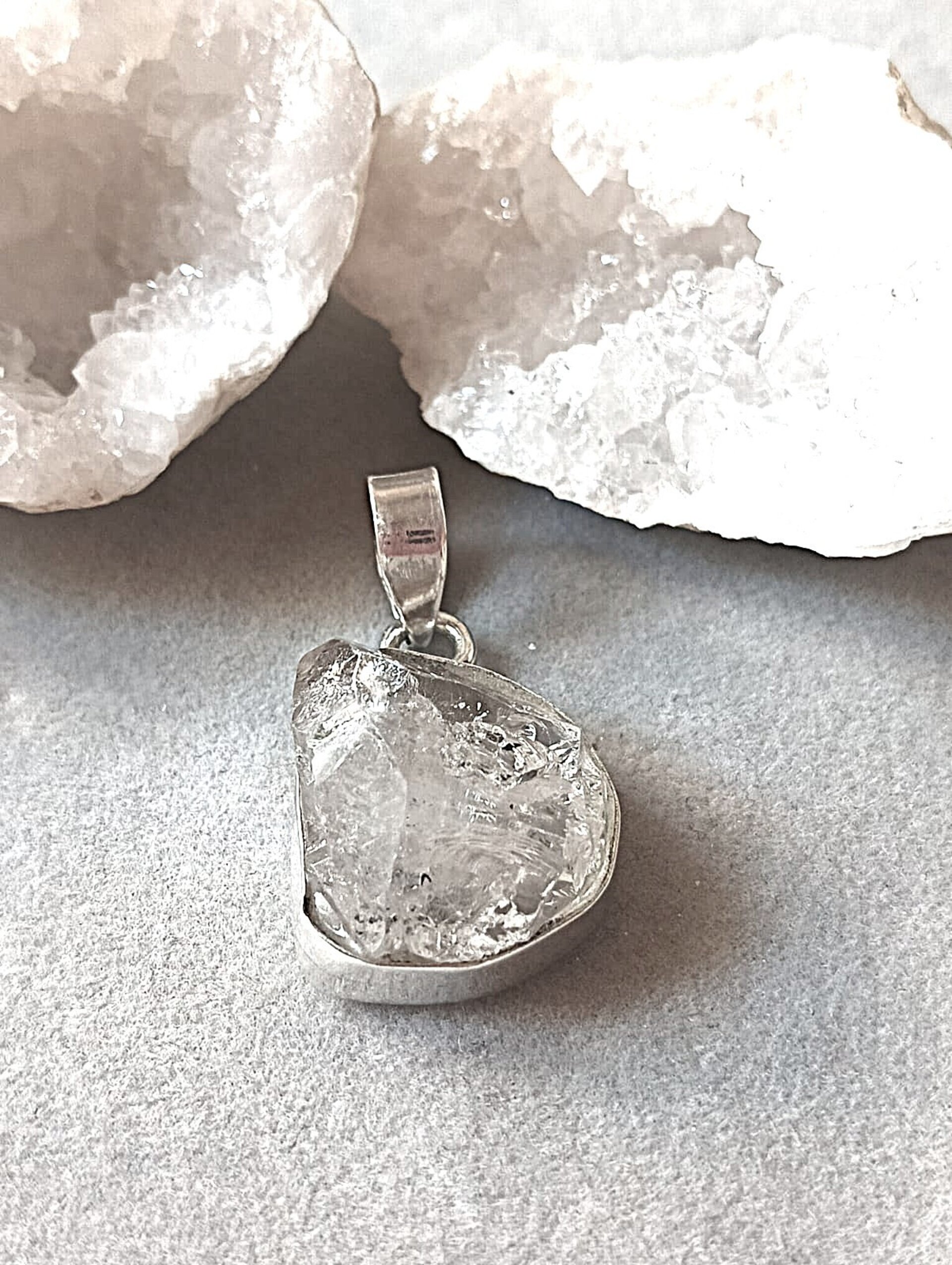 Colgante piedra natural cuarzo diamante herkimer - 2