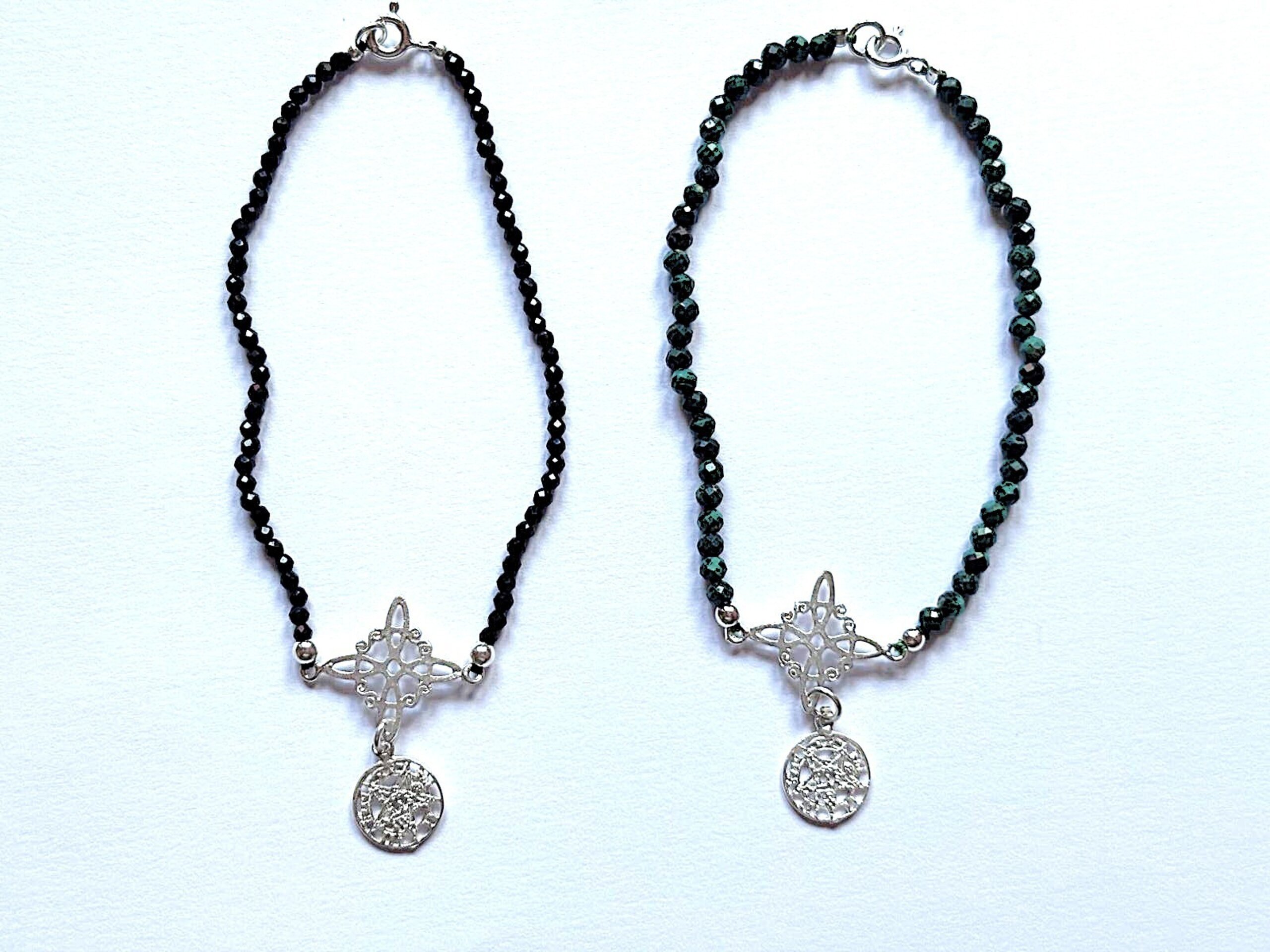 pulsera turmalina y malaquita doble protección - 14