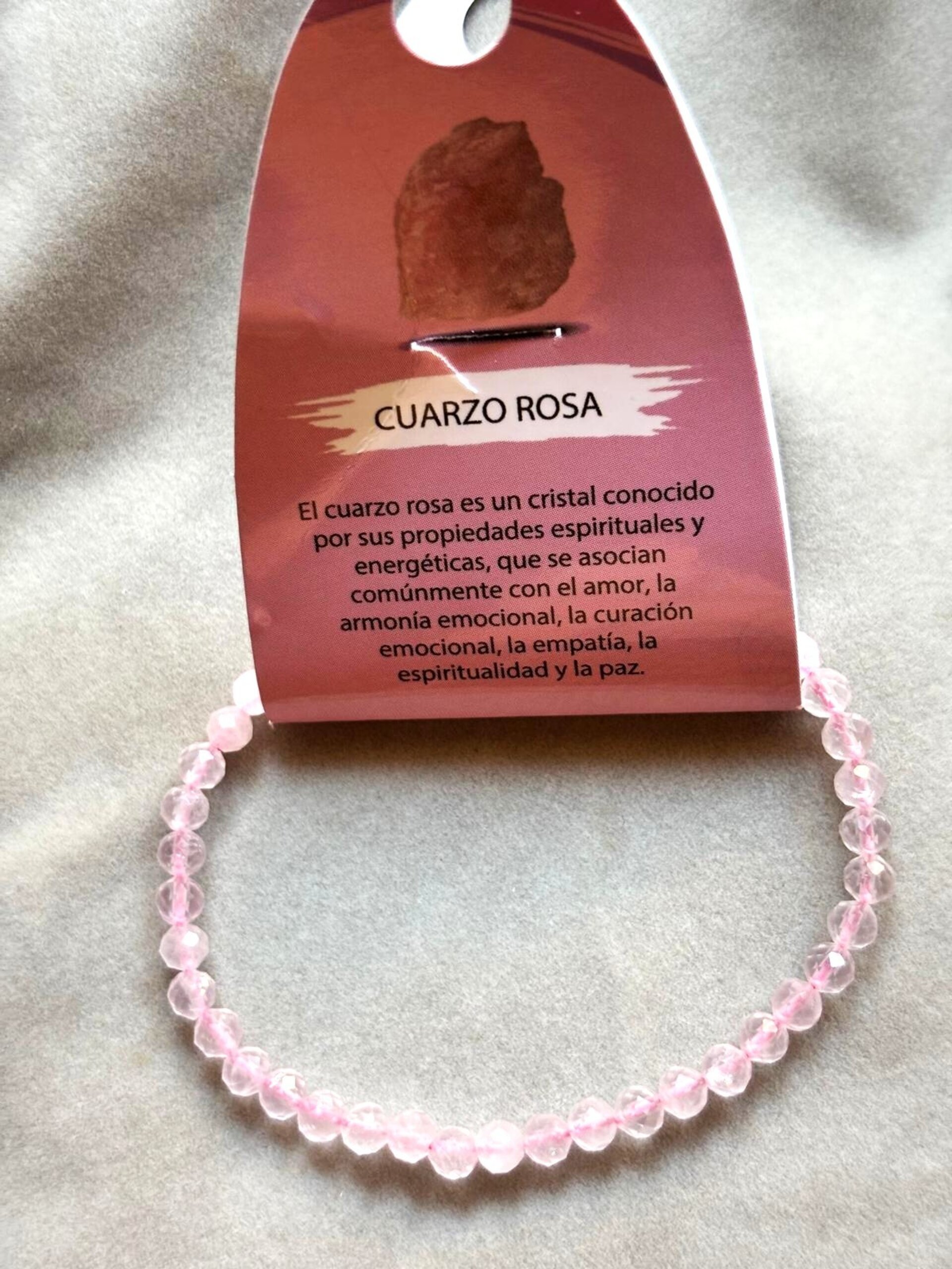 pulsera facetada cuarzo rosa - 2