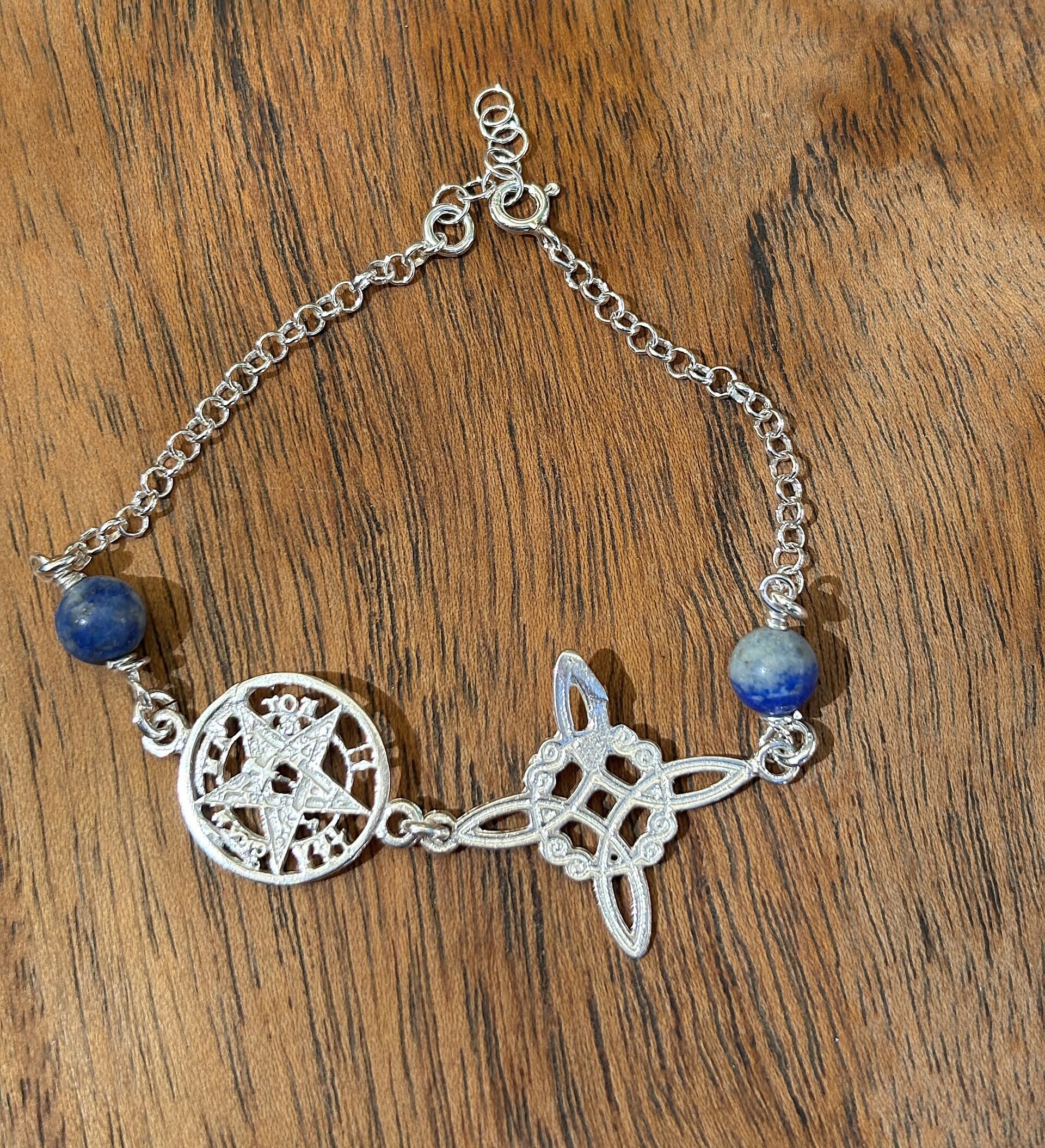 Pulsera amuleto doble protección con piedra lapizlázuli - 7