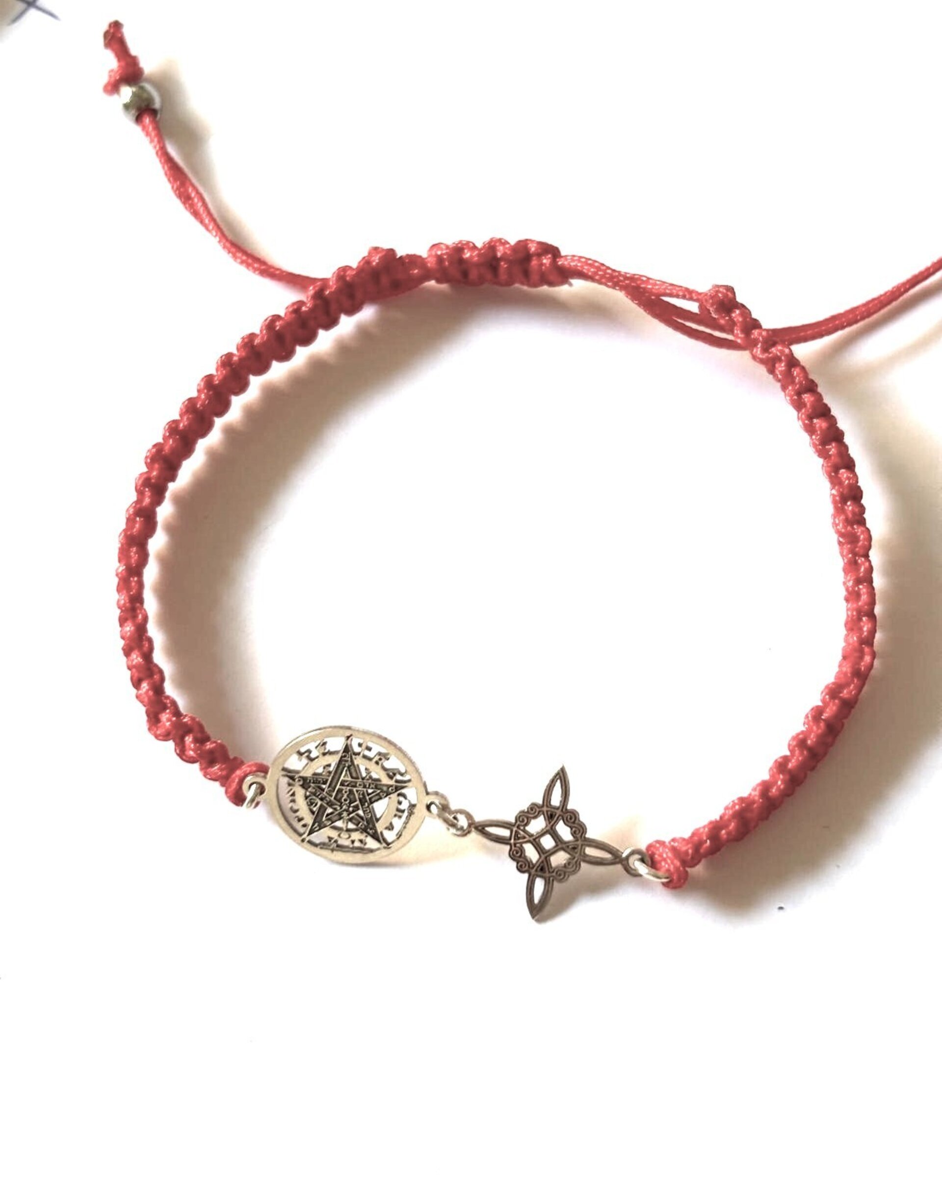 pulsera Macramé amuleto doble protección - 8