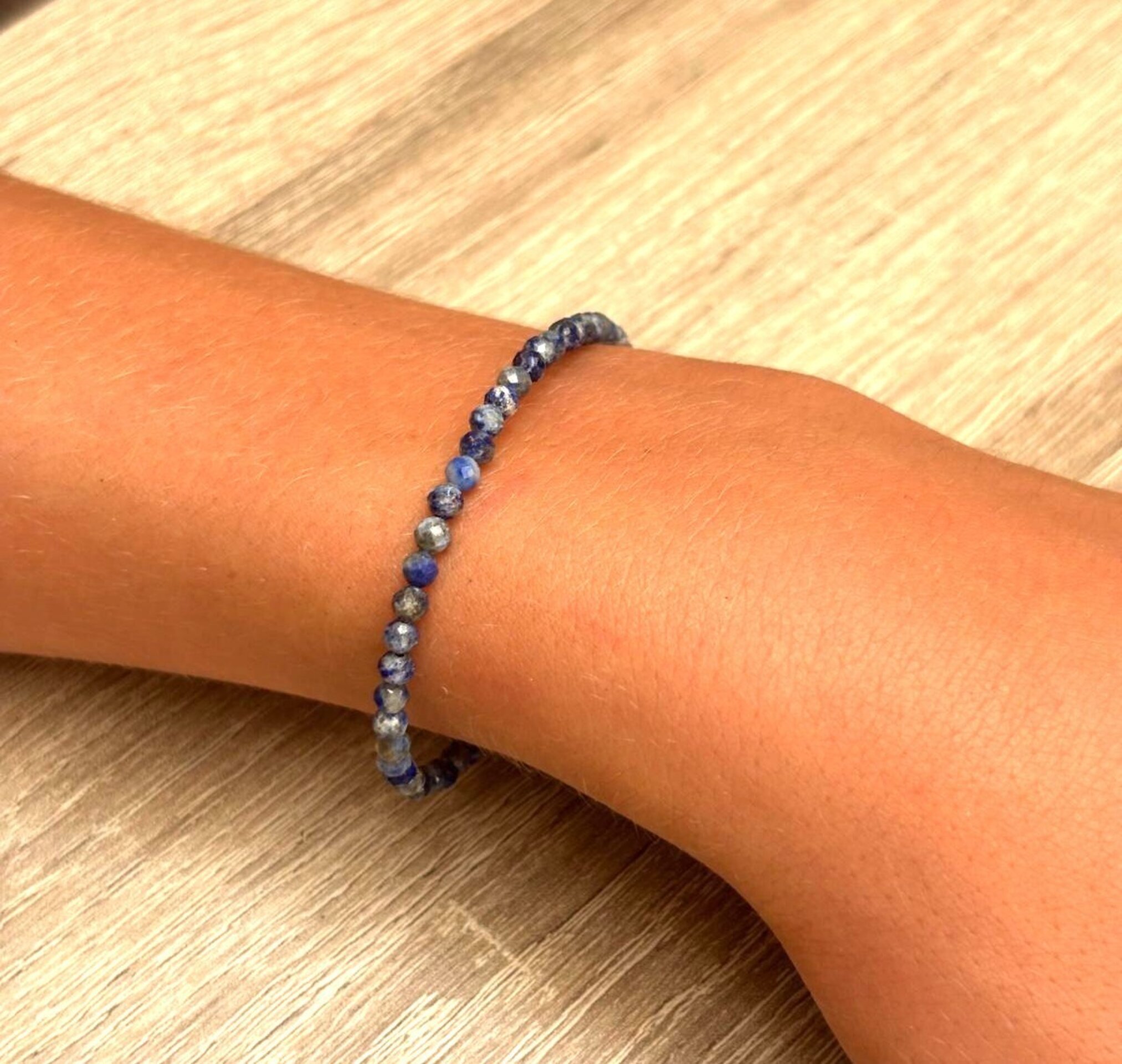 Pulsera ajustable piedra natural de lapizlázuli - 10