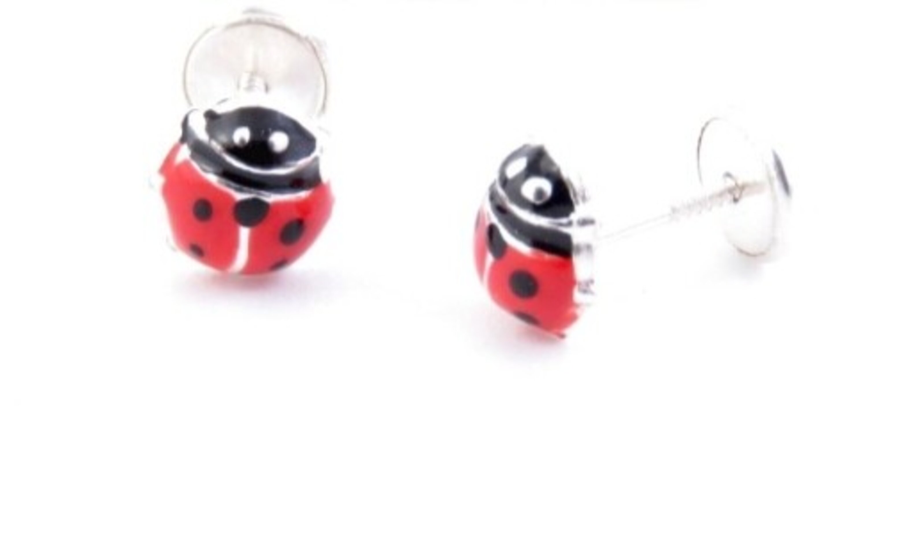 Pendientes mariquita roja - 4