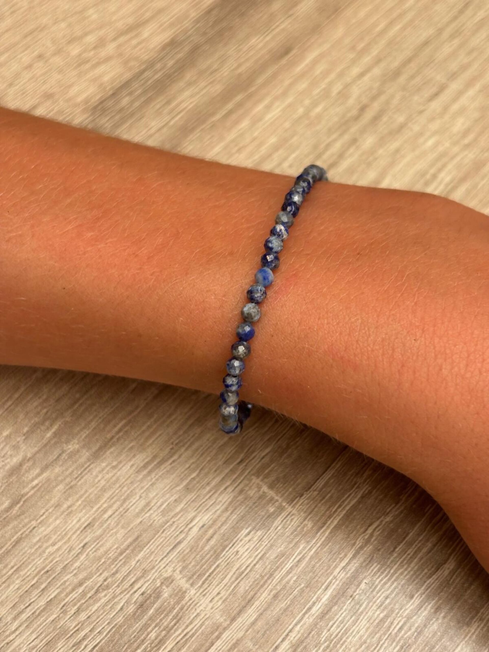 Pulsera ajustable piedra natural de lapizlázuli - 3