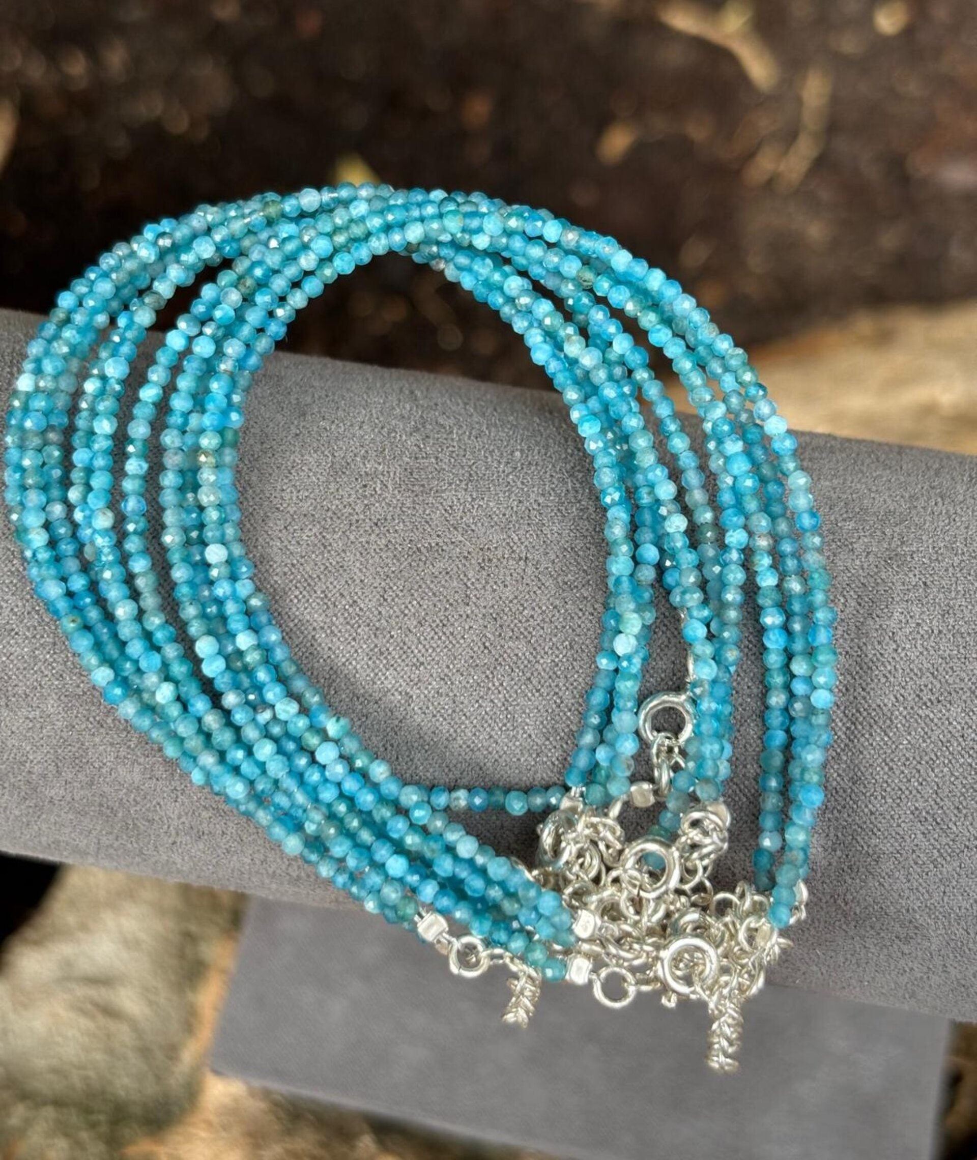 pulsera facetada de cianita - 6