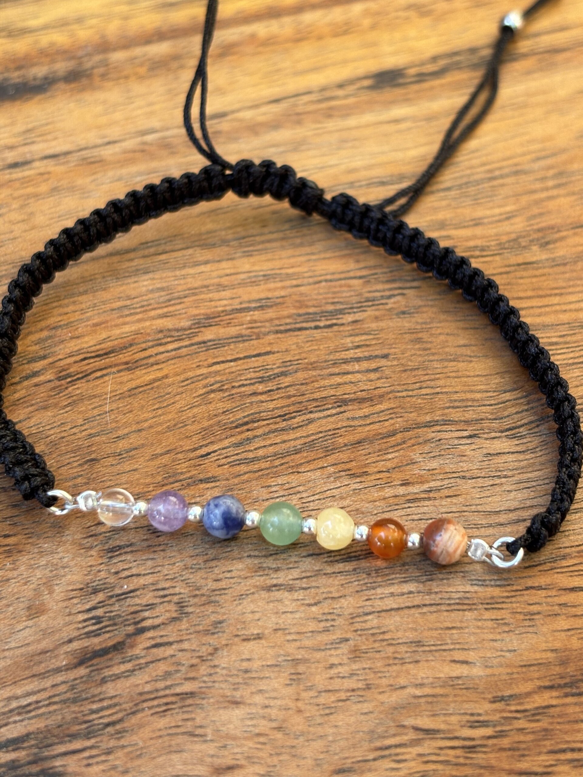 pulsera Macramé con piedras naturales de los 7 chakras - 2