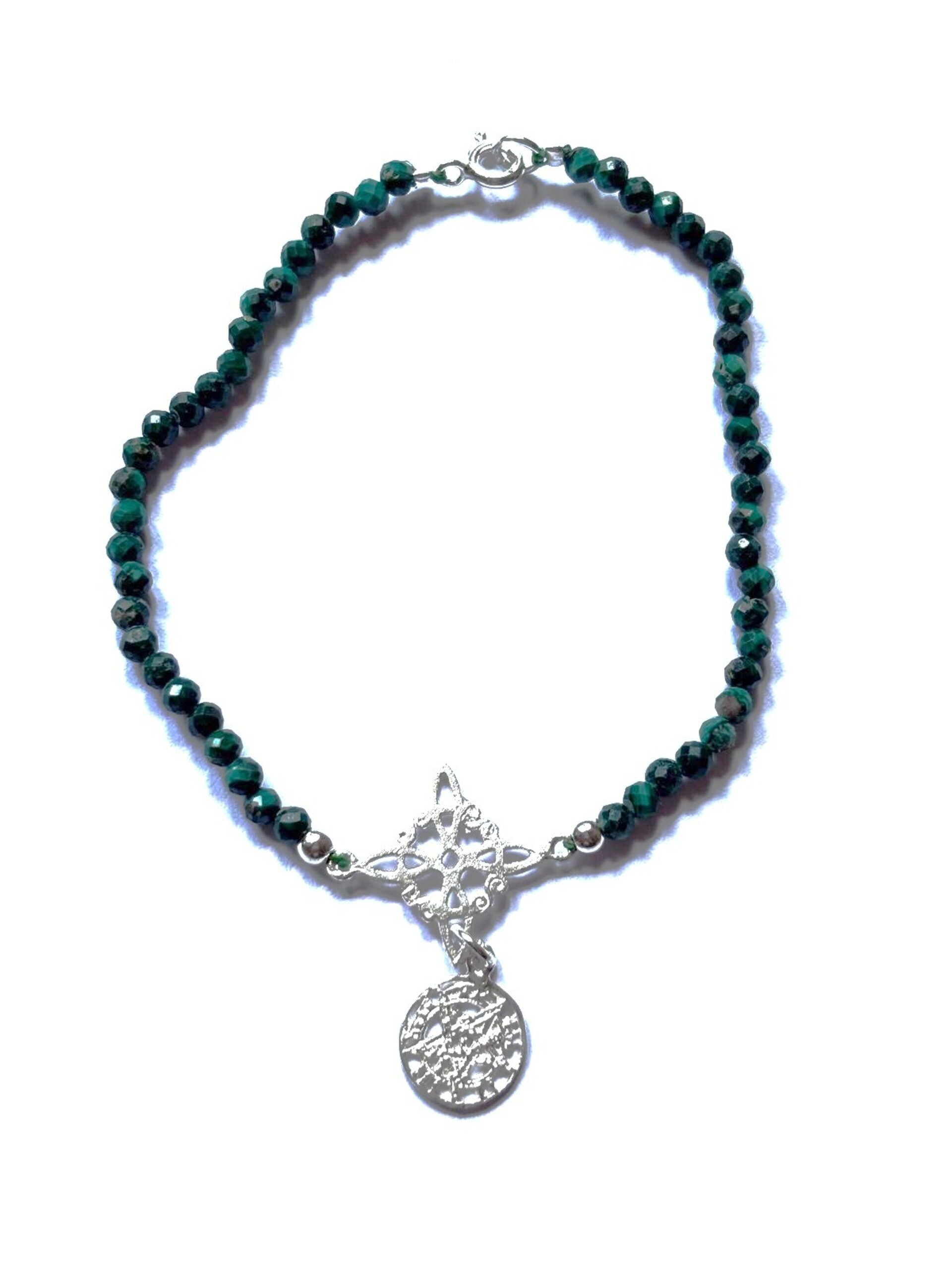 pulsera turmalina y malaquita doble protección - 3