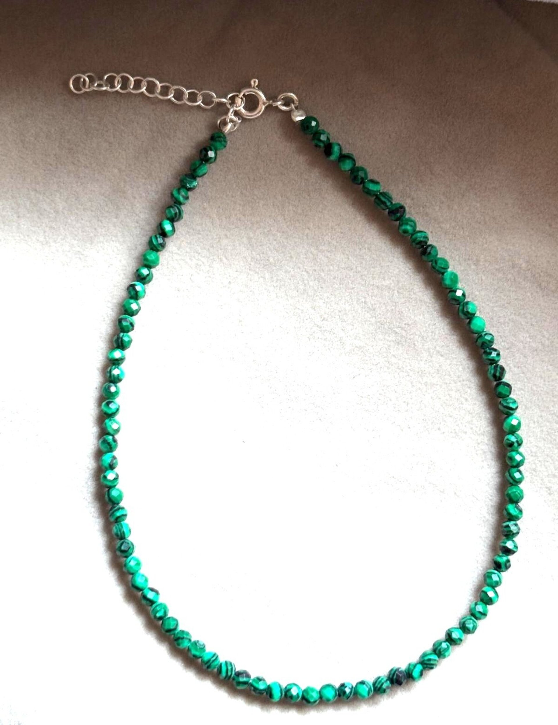 tobillera Malaquita facetada - 2